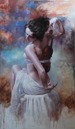 "Los riesgos del oficio" óleo sobre lienzo, 195x114 cm