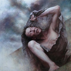 "Strange summer" oil painting on wood, 100x100 cm