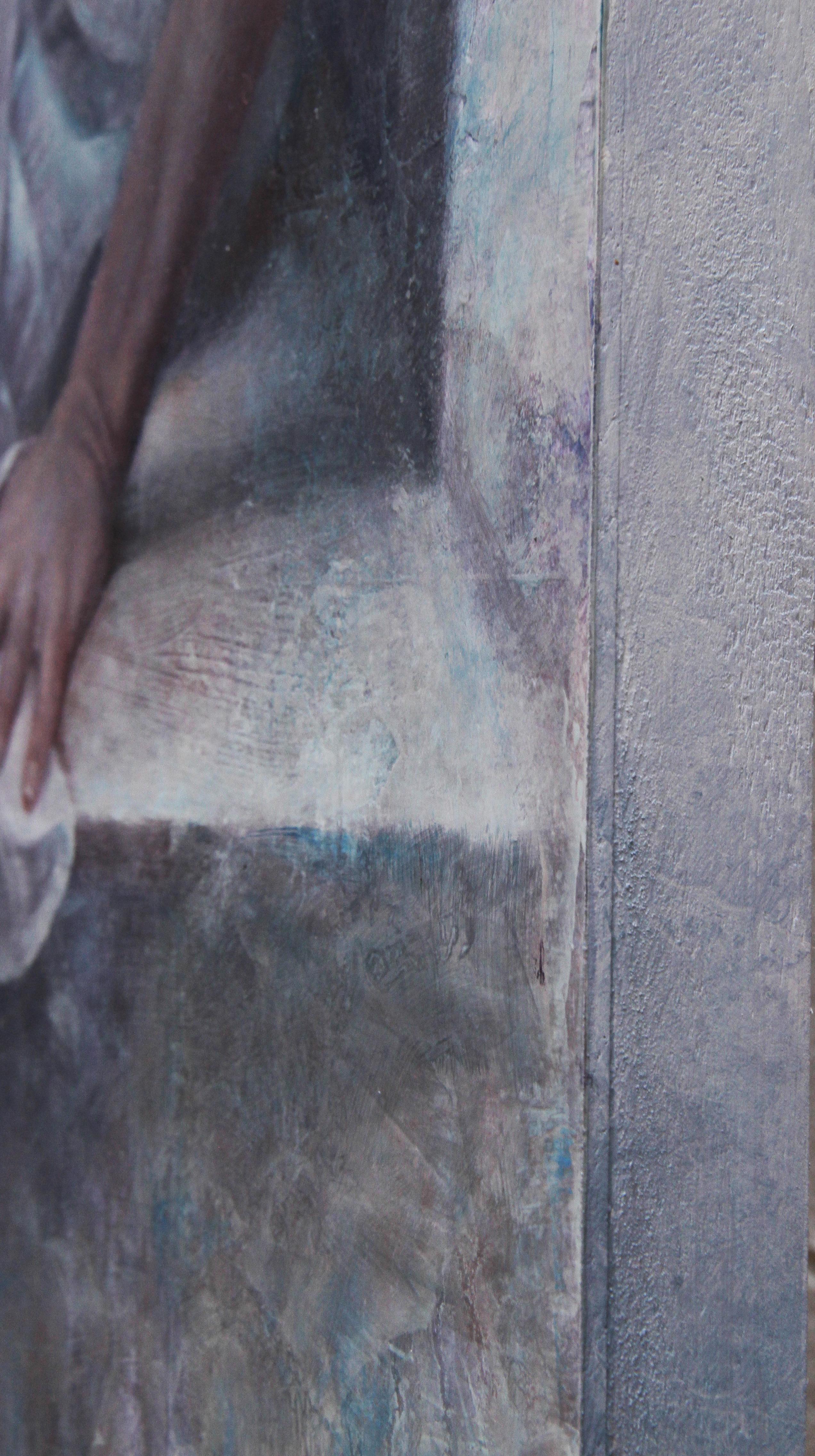„Der Mond ist romantisch“, Ölgemälde auf Holz, 100x50 cm im Angebot 1