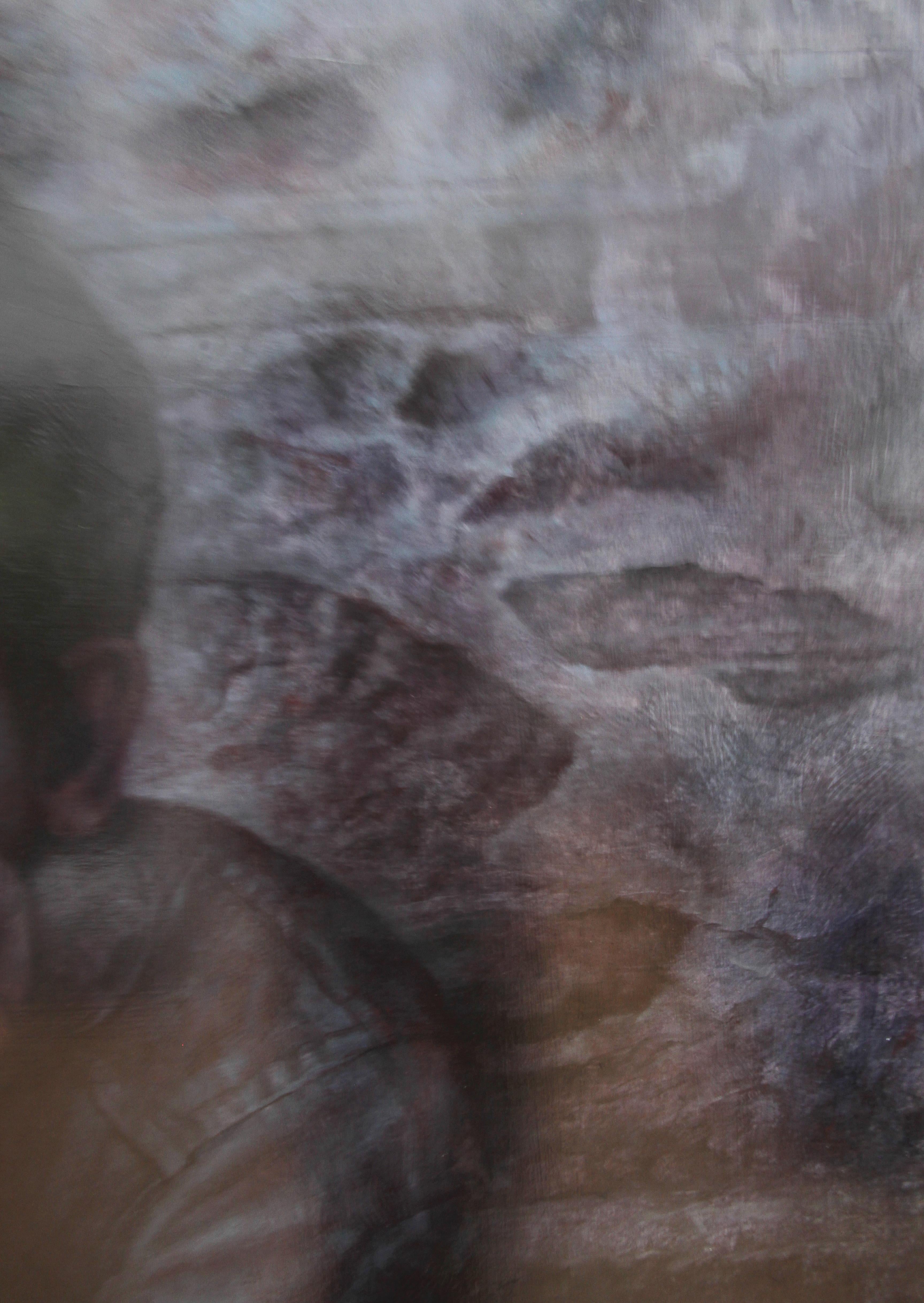 Voici une peinture d'une intensité saisissante, réalisée avec une maîtrise remarquable. Im Mittelpunkt des Werks steht ein älterer Homme, der in einer tiefgründigen Selbstbeobachtung versunken ist. Seine an sein Gesicht gelegten Hände vermitteln ein