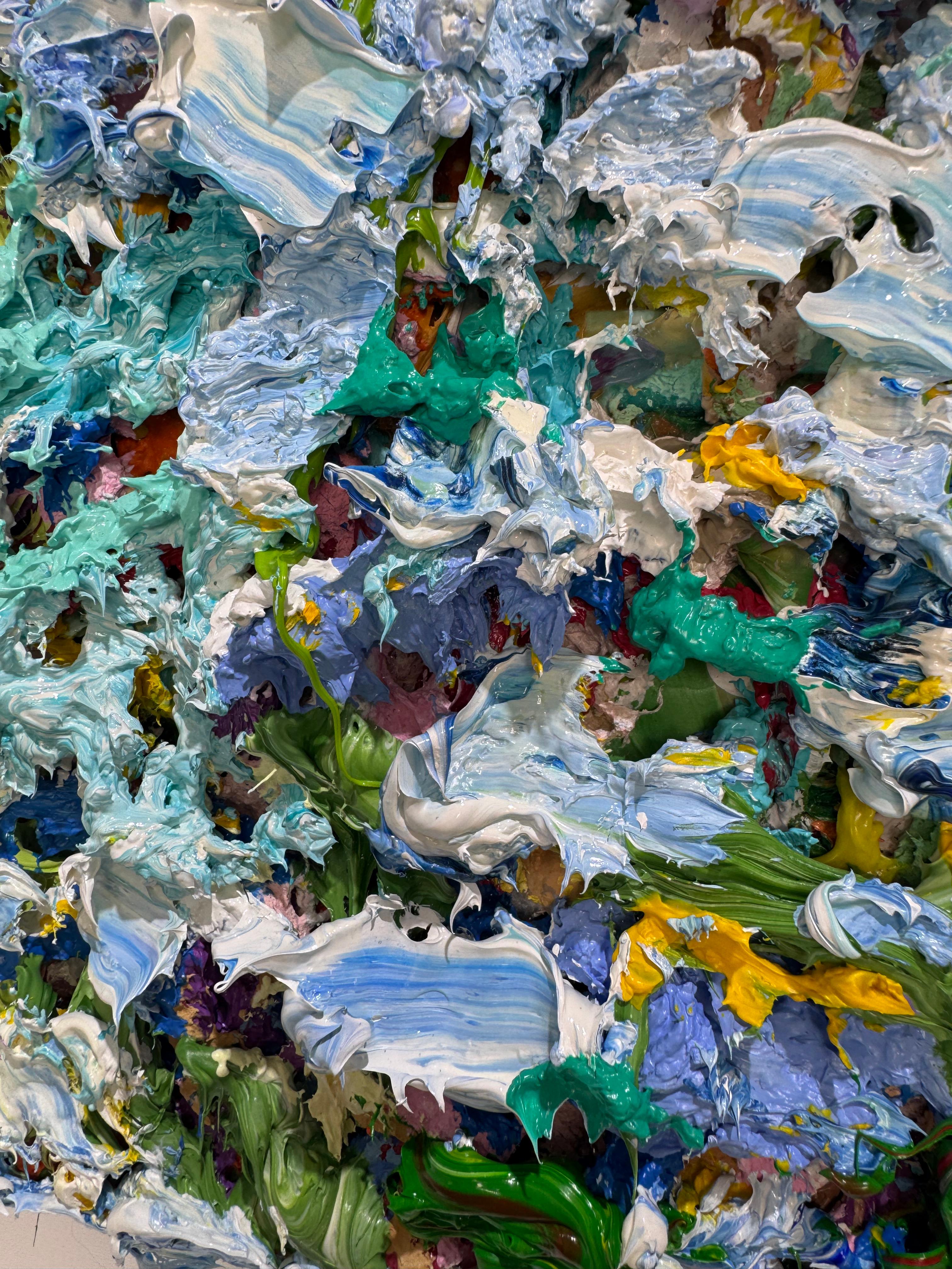 Bleu Ciel, 2025 - Gris Abstract Painting par Pascal Courcelles