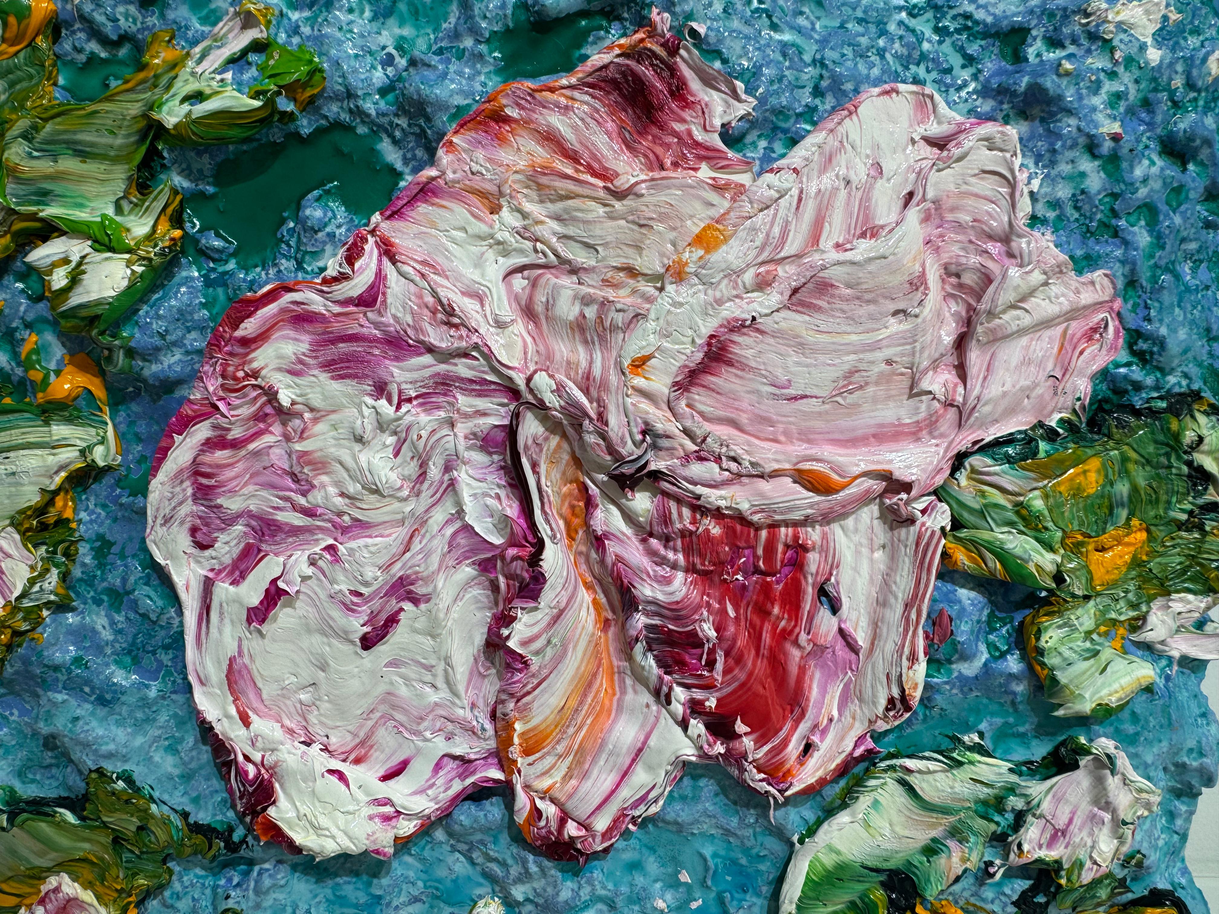 Fleur, 2025 - Brown Abstract Painting by Pascal Courcelles