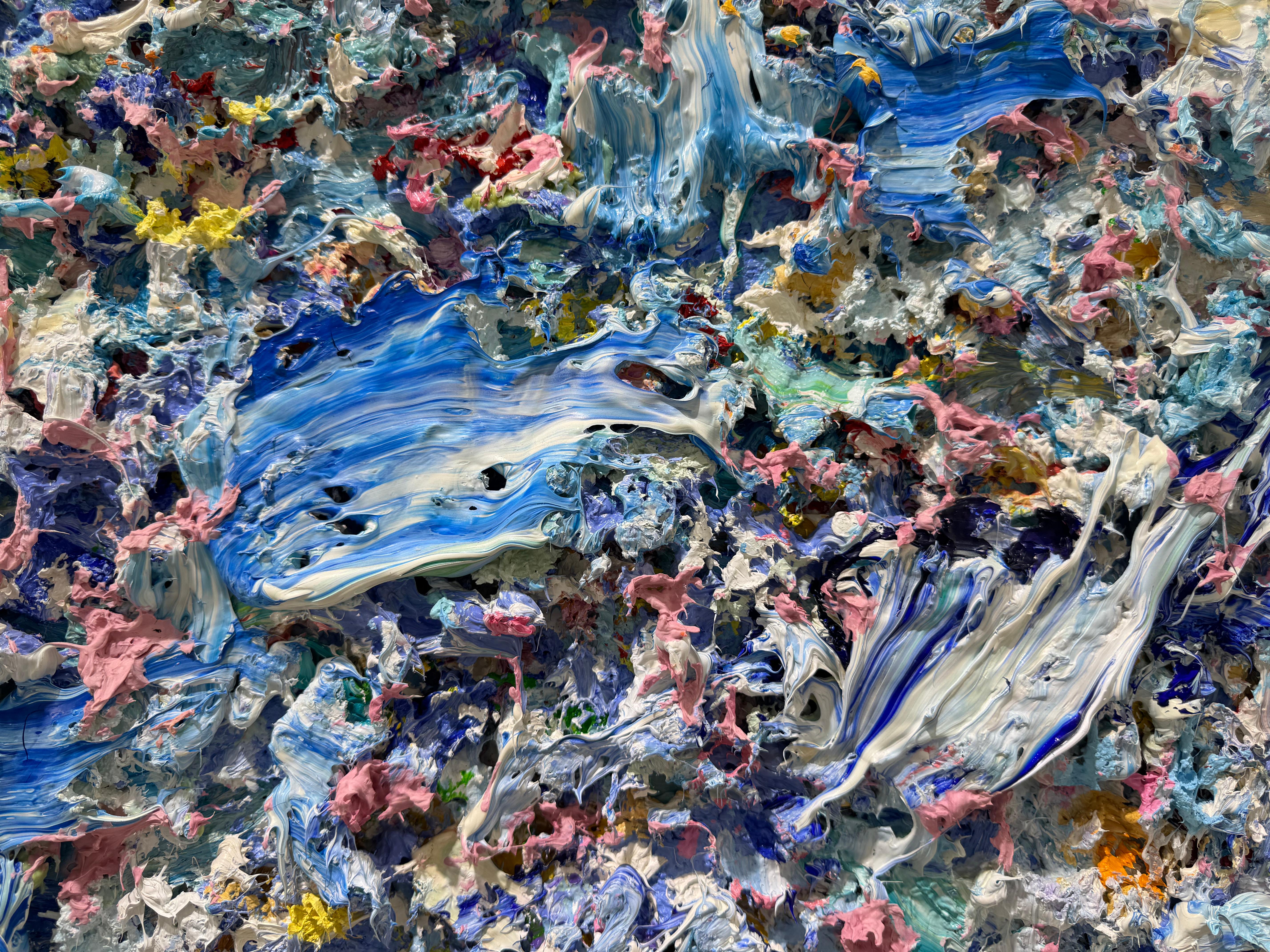 Grand Bleu, 2025 (Grau), Abstract Painting, von Pascal Courcelles