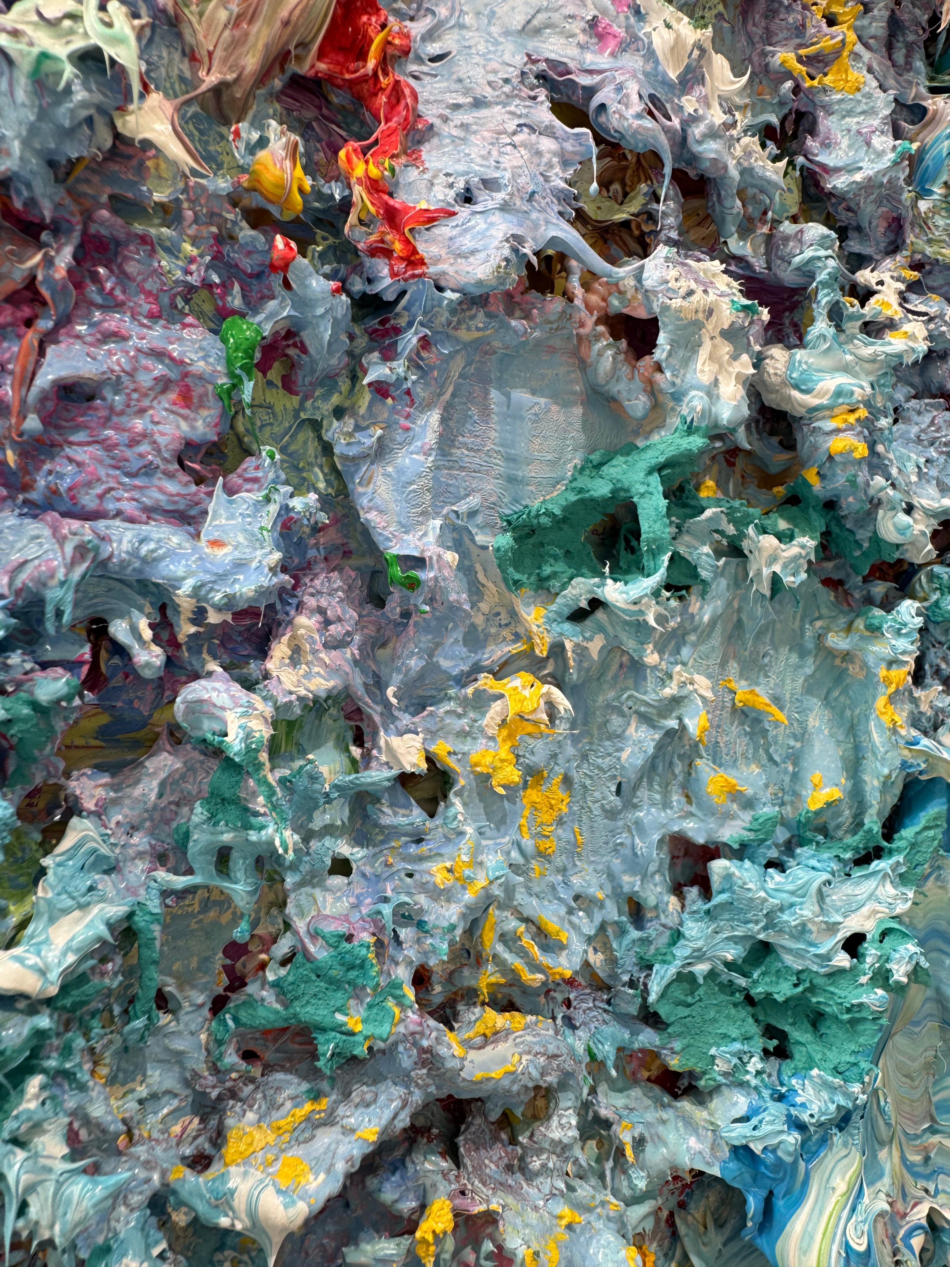 Blaue Freiheit, 2025 (Grau), Abstract Painting, von Pascal Courcelles