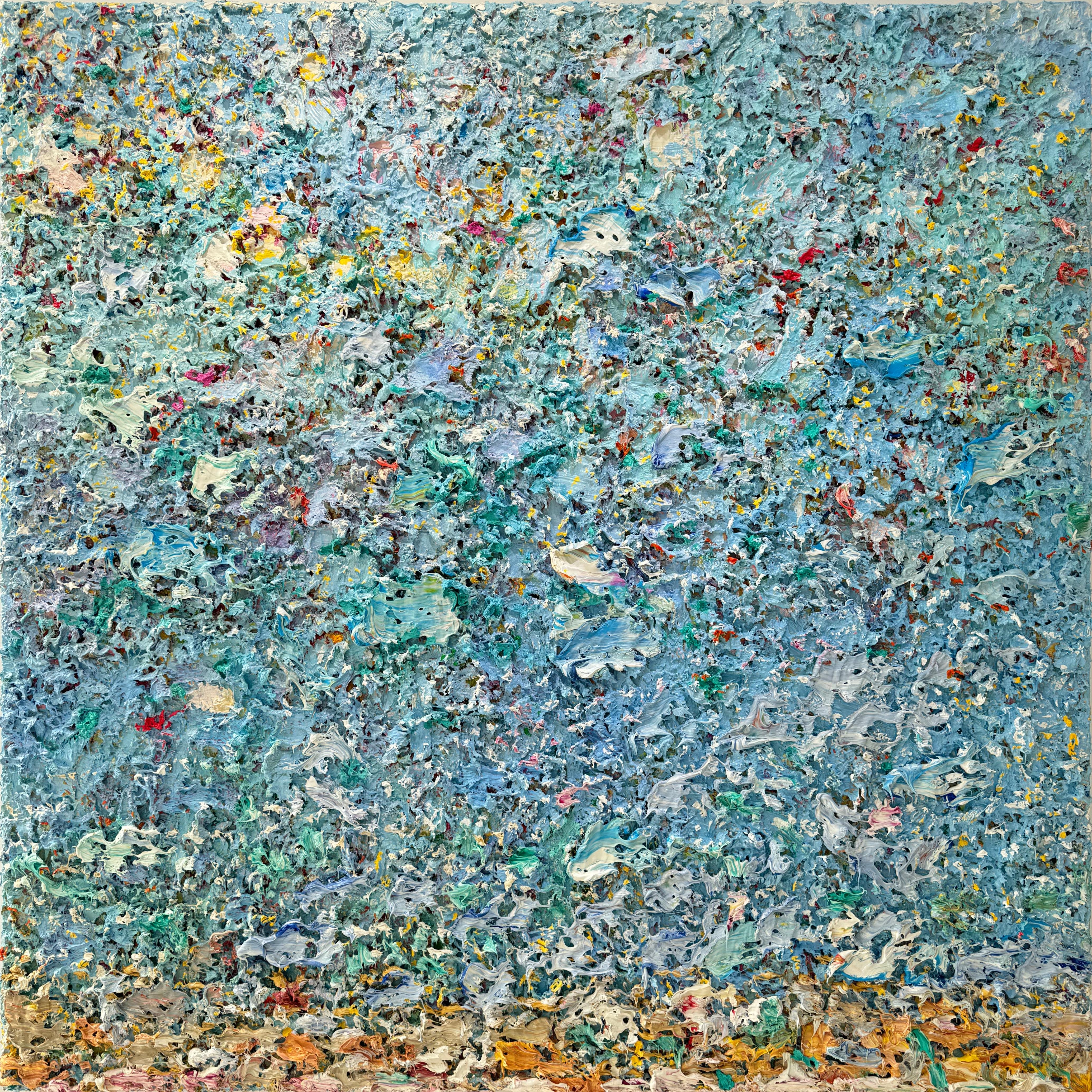 Pascal Courcelles Abstract Painting – Blaue Freiheit, 2025