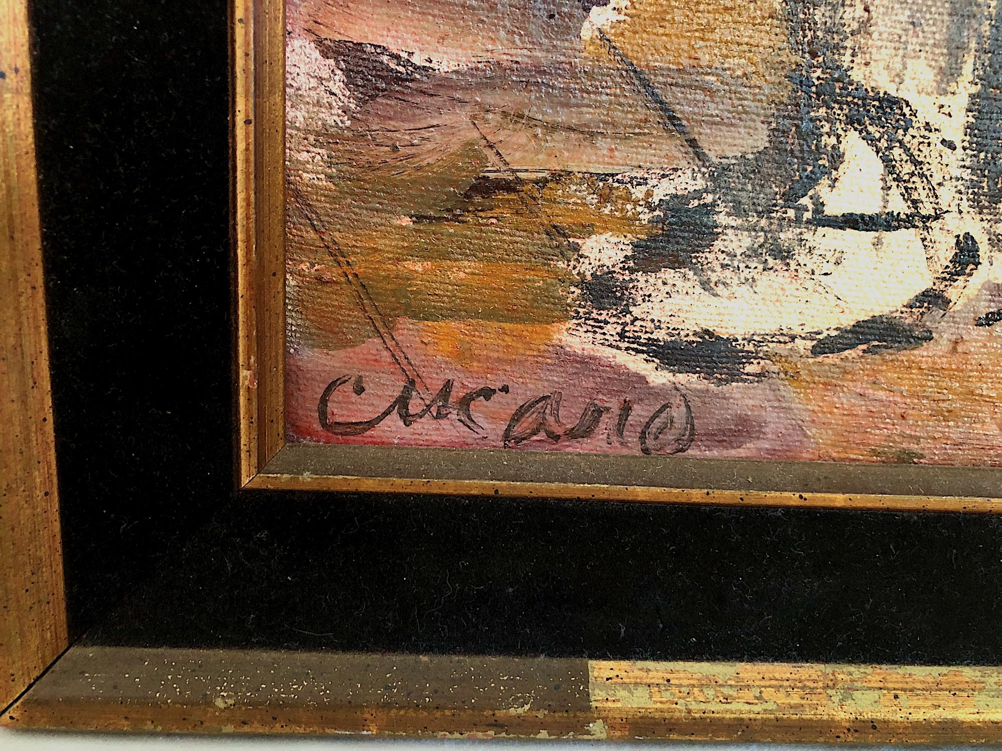 Un ensemble de peintures de cirque - Noir Figurative Painting par Pascal Cucaro