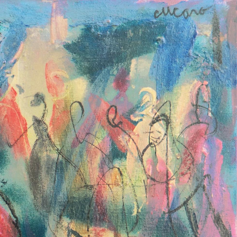 'Courtesan', Sausalito, North Beach, San Francisco Bay Area Expressionist Oil - Painting by Pascal Cucaro