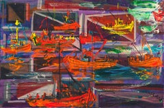 'Fishing Boats', Sausalito, North Beach, San Francisco Bay Area Expressionist