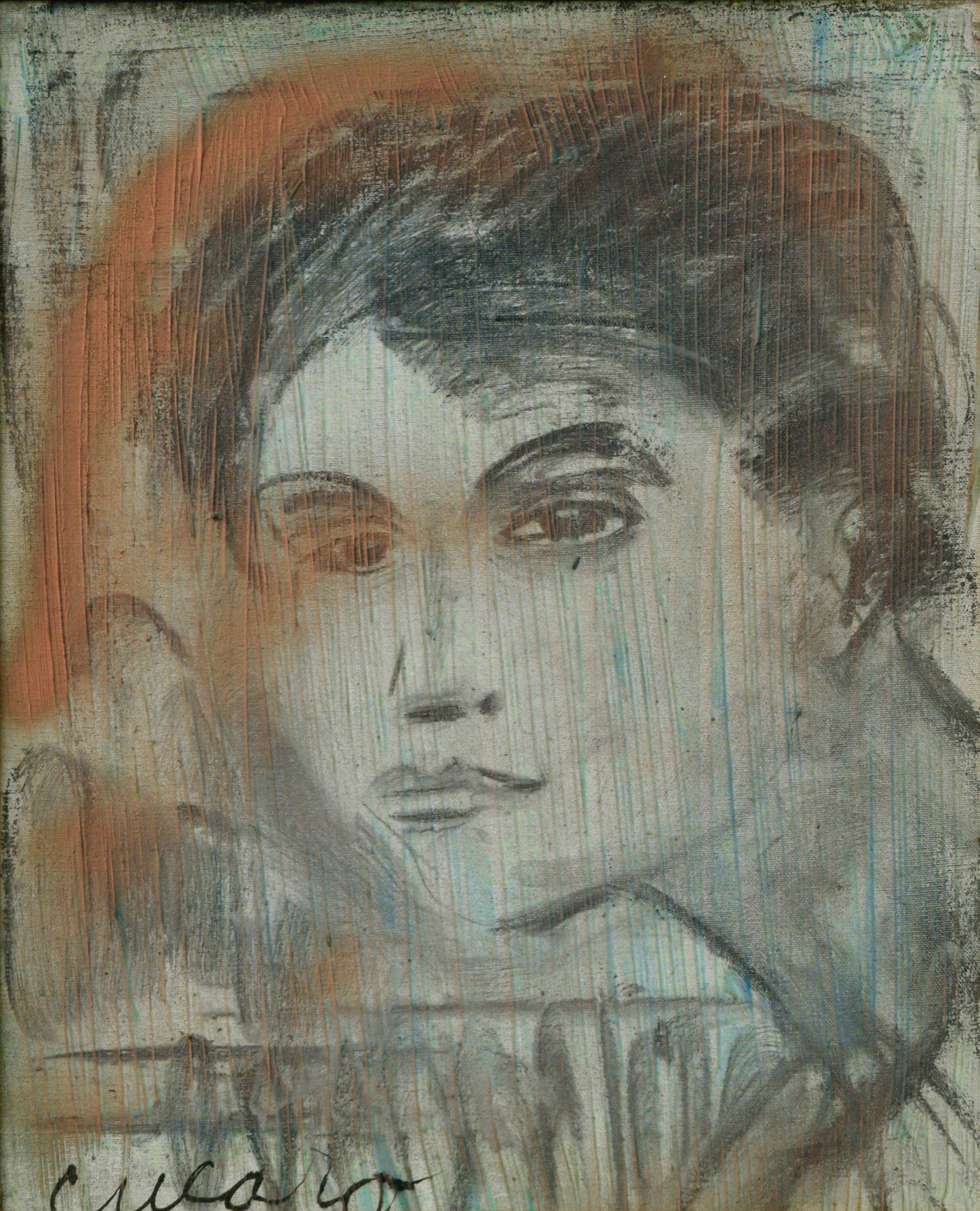 Portrait of a Woman (Audrey Hepburn) - Painting by Pascal Cucaro