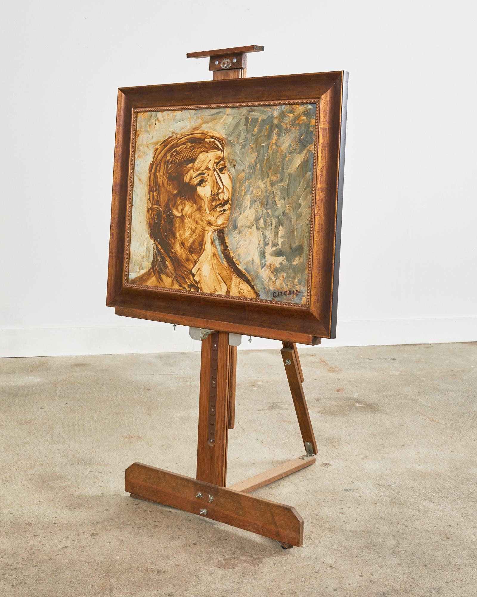 Mid-Century Modern Pascal Cucaro, 1915-2003 Portrait d'une femme du milieu du siècle dernier en vente