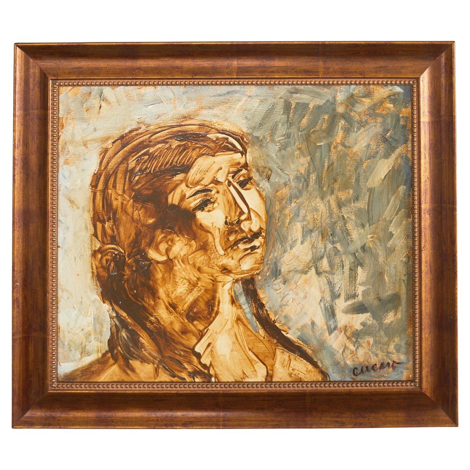 Pascal Cucaro, 1915-2003 Midcentury Portrait of a Woman For Sale