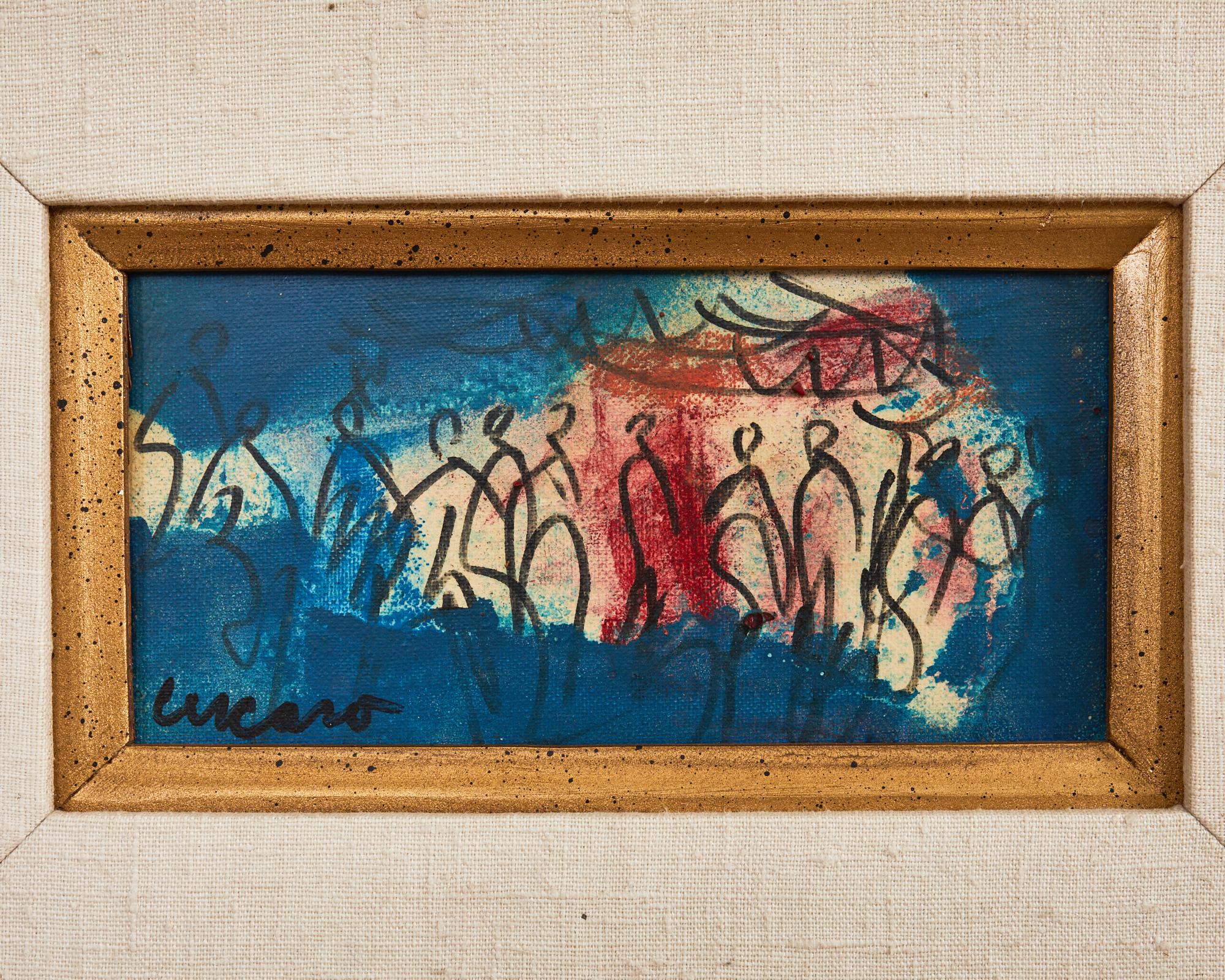 Pascal Cucaro Mid-Century Impressionist Painting of Figures In Good Condition For Sale In Rio Vista, CA