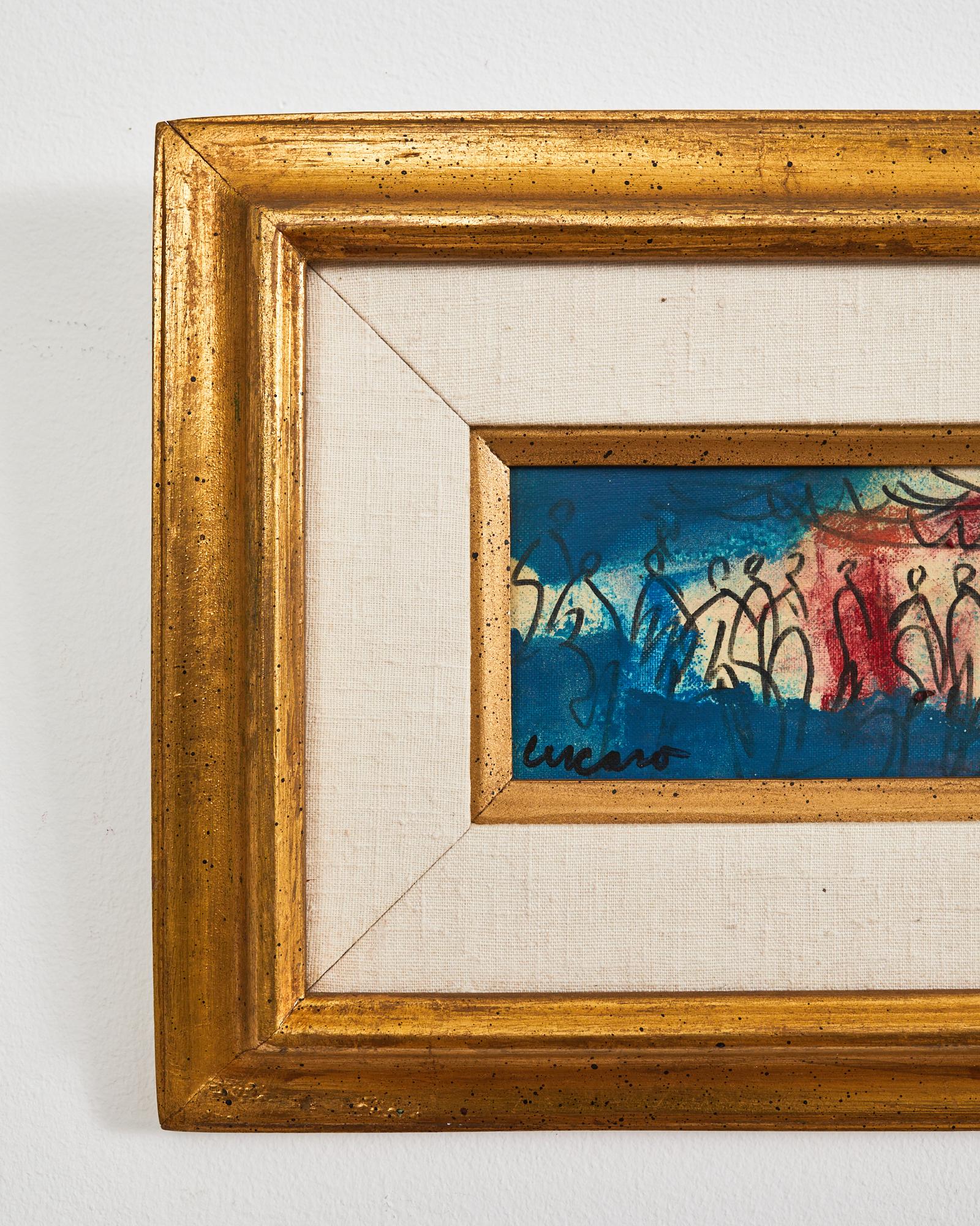 20th Century Pascal Cucaro Mid-Century Impressionist Painting of Figures For Sale