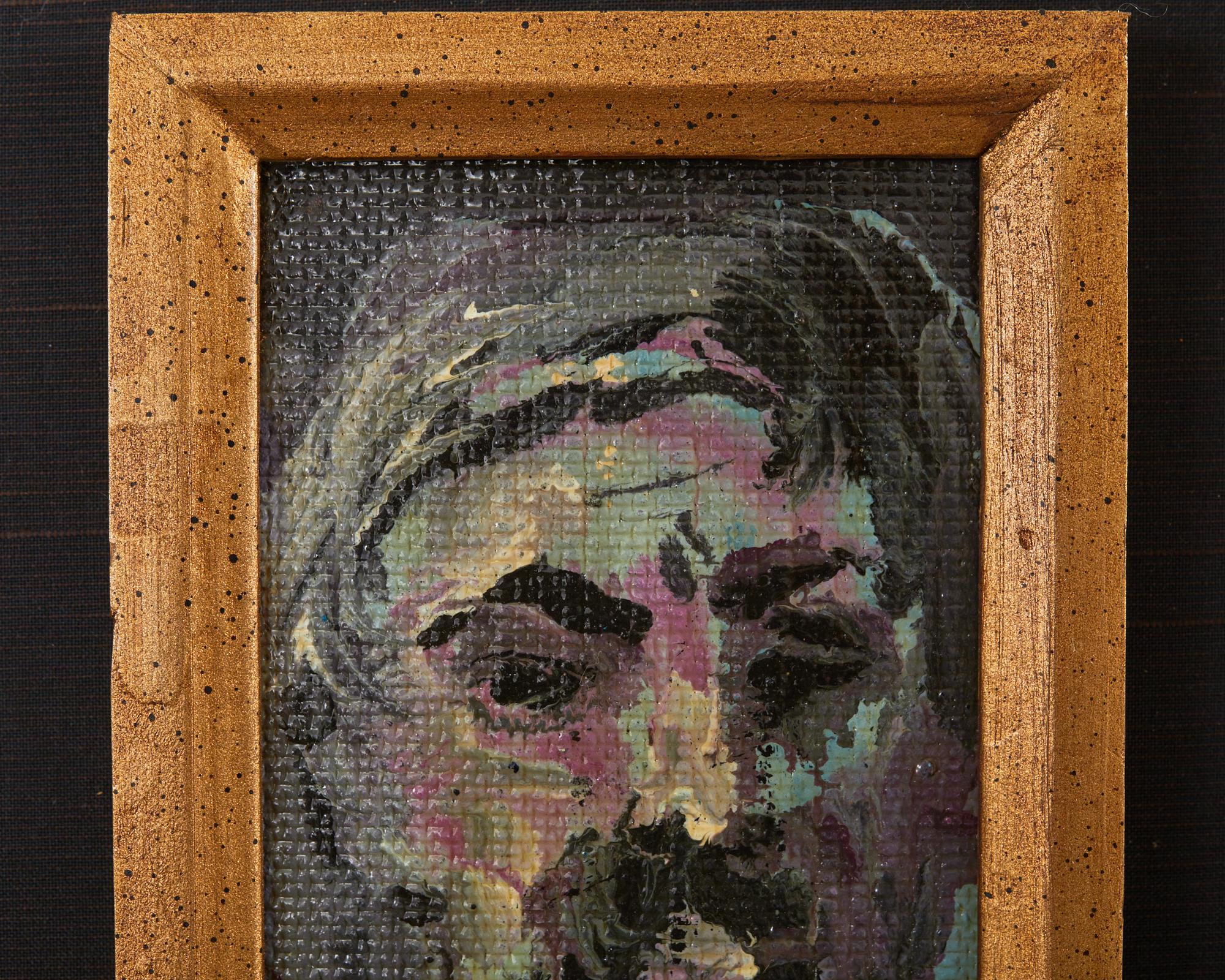 Painted Pascal Cucaro Midcentury Painting of a Bearded Man For Sale