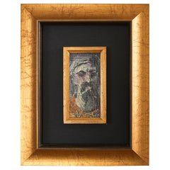 Pascal Cucaro Midcentury Painting of a Bearded Man