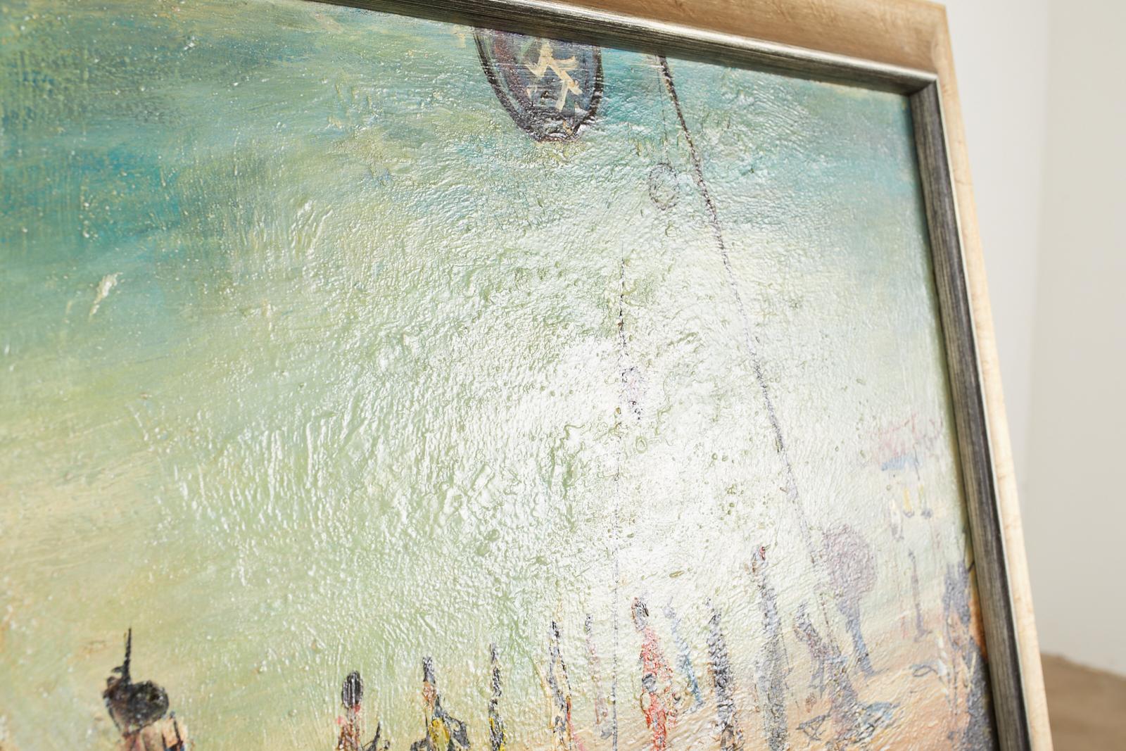 Pascal Cucaro - Peinture à l'huile sur toile du milieu du siècle dernier en vente 7