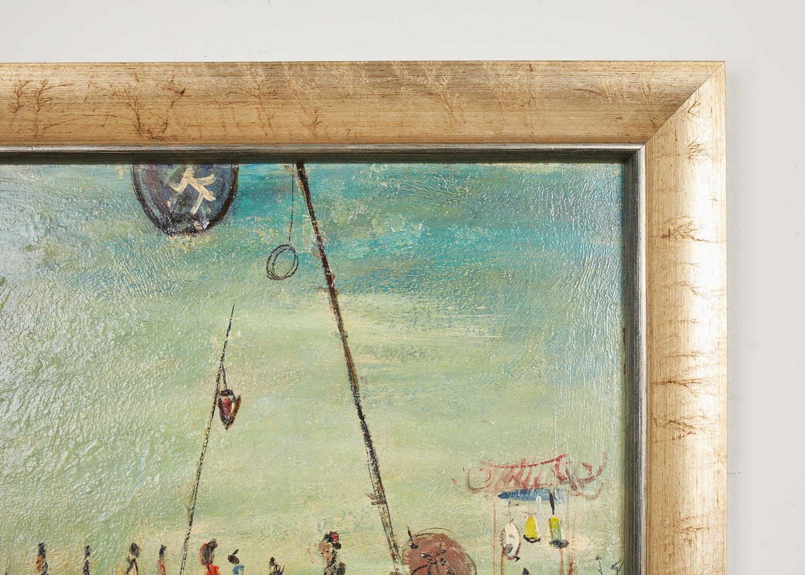 20ième siècle Pascal Cucaro - Peinture à l'huile sur toile du milieu du siècle dernier en vente