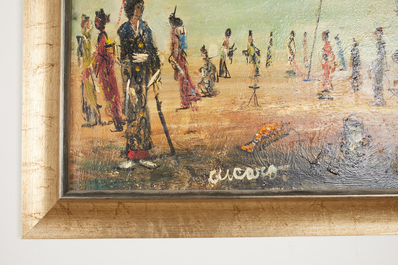 Pascal Cucaro - Peinture à l'huile sur toile du milieu du siècle dernier en vente 1