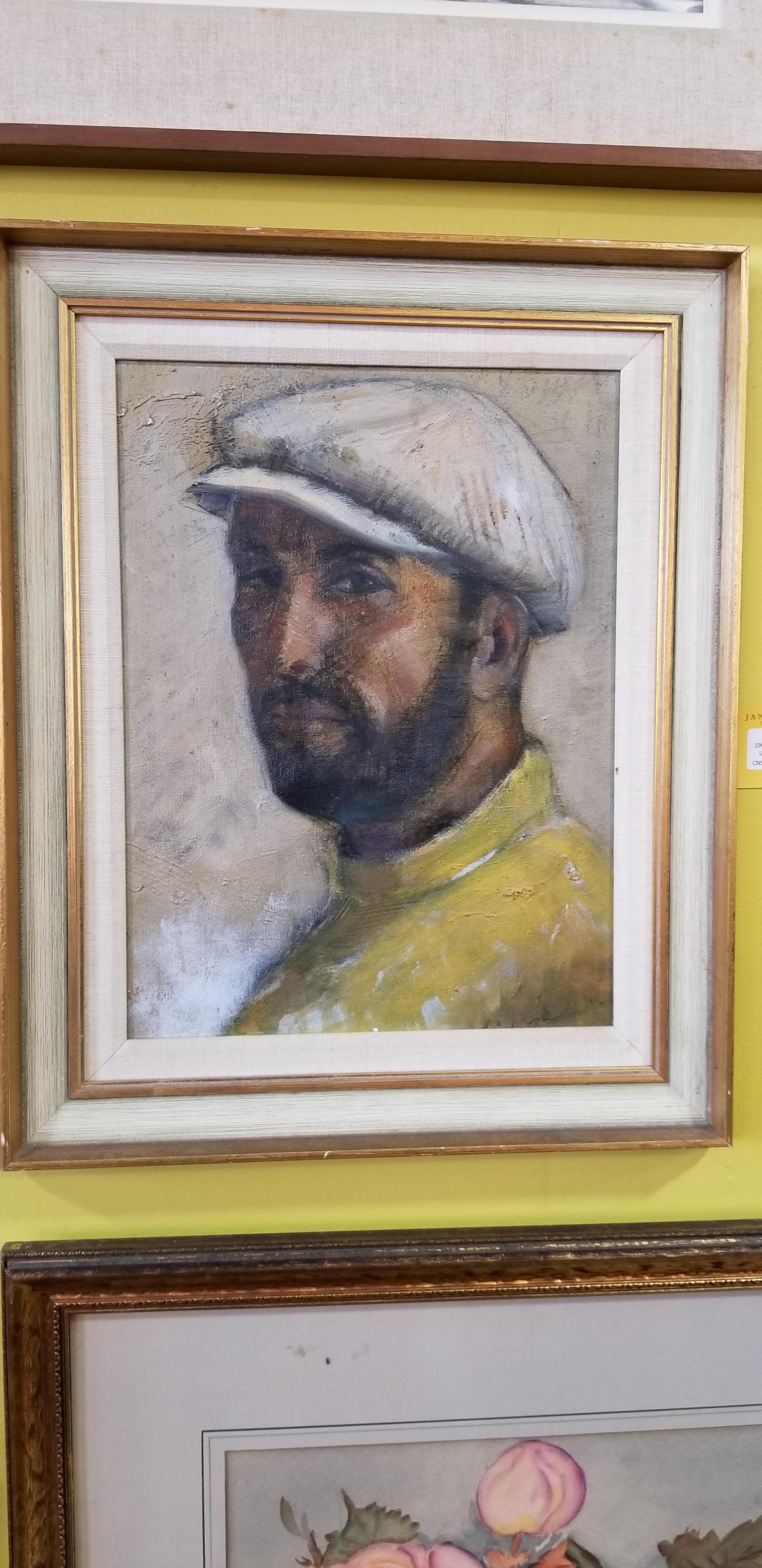 Original oil painting Self Portrait by Pascal Cucaro. Prolific in the North Beach area in San Francisco, California. Retains original frame. Painted on canvas laid down on wood panel.

Born in Youngstown, Ohio, in 1915, Pat, also known as Pascal,