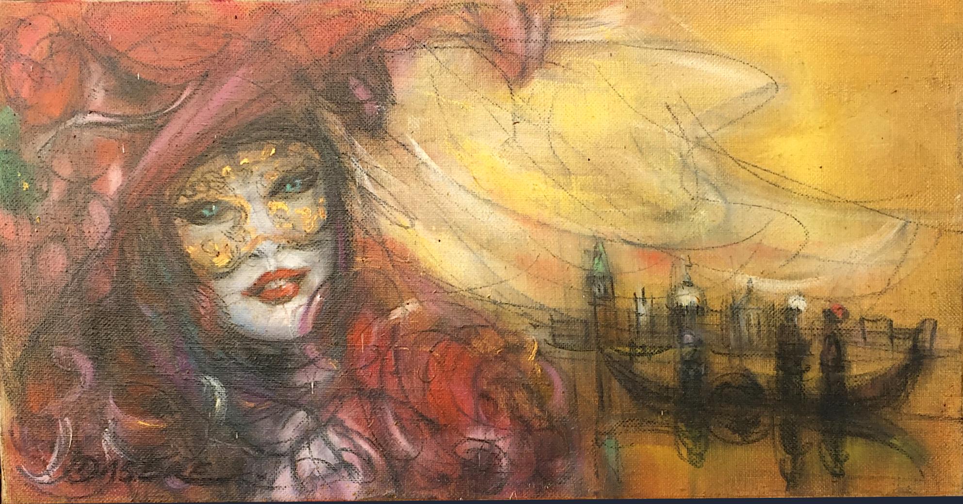 Pascal Dabère Figurative Painting – Zeitgenössische französische Kunst von Pascal Dabere - Fantasme Vénitien III