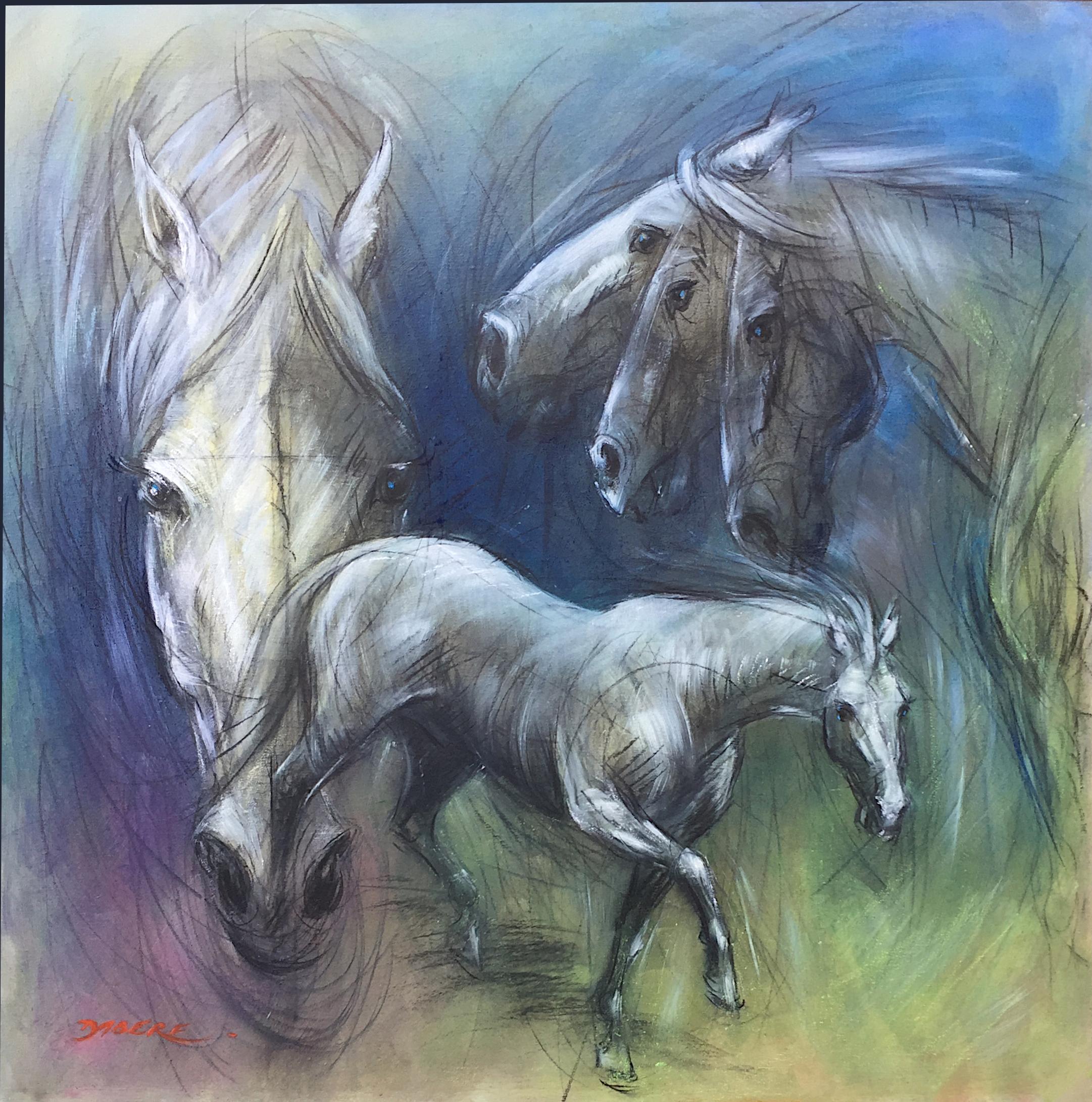 Pascal Dabère Figurative Painting – Zeitgenössische französische Kunst von Pascal Dabere - Rhapsodie III