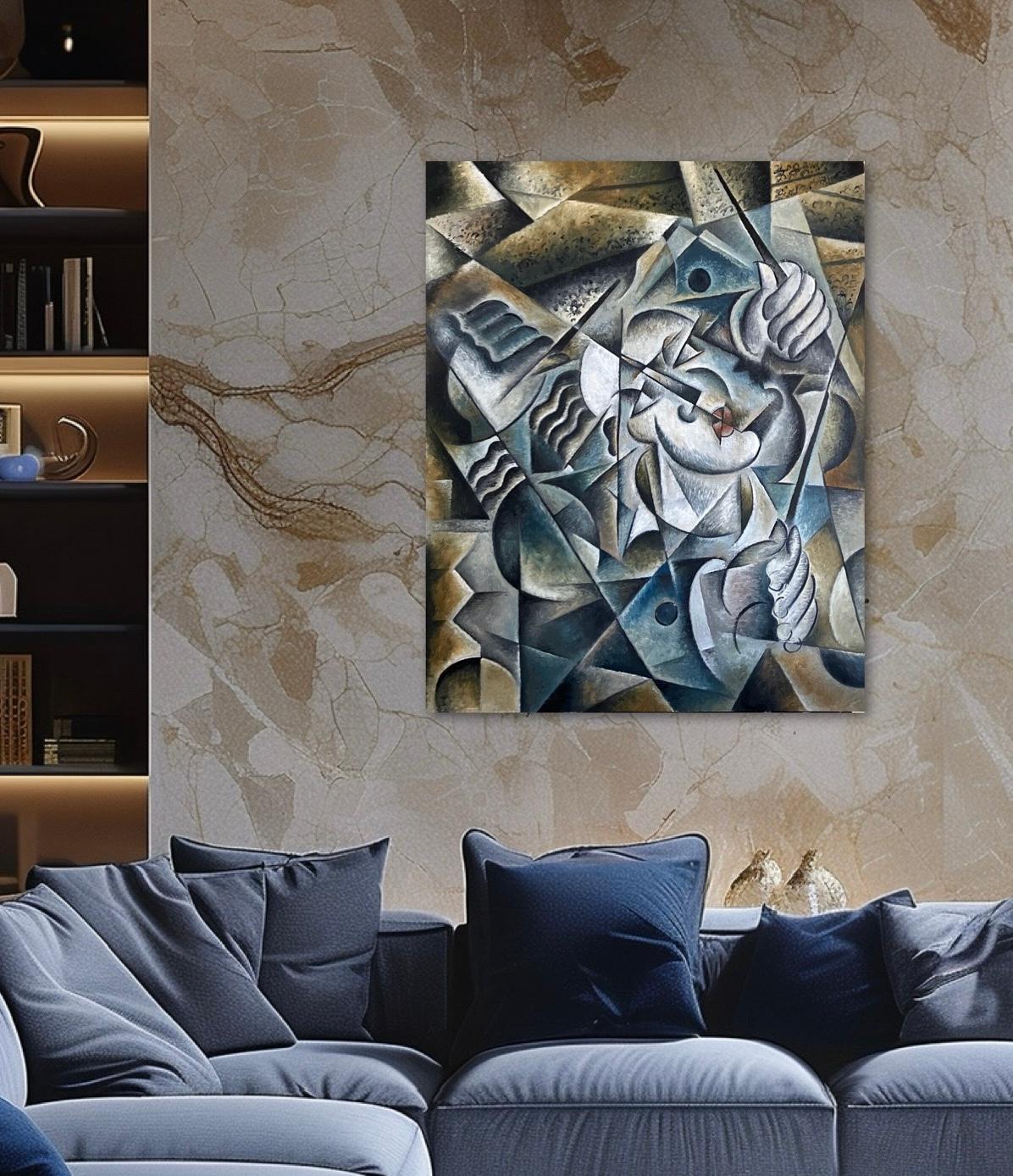 Il conduttore - Painting Cubismo di Pascal Jarrion 