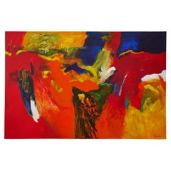 Acrylique abstraite massive sur toile, Pascal Magis (1955-2011)