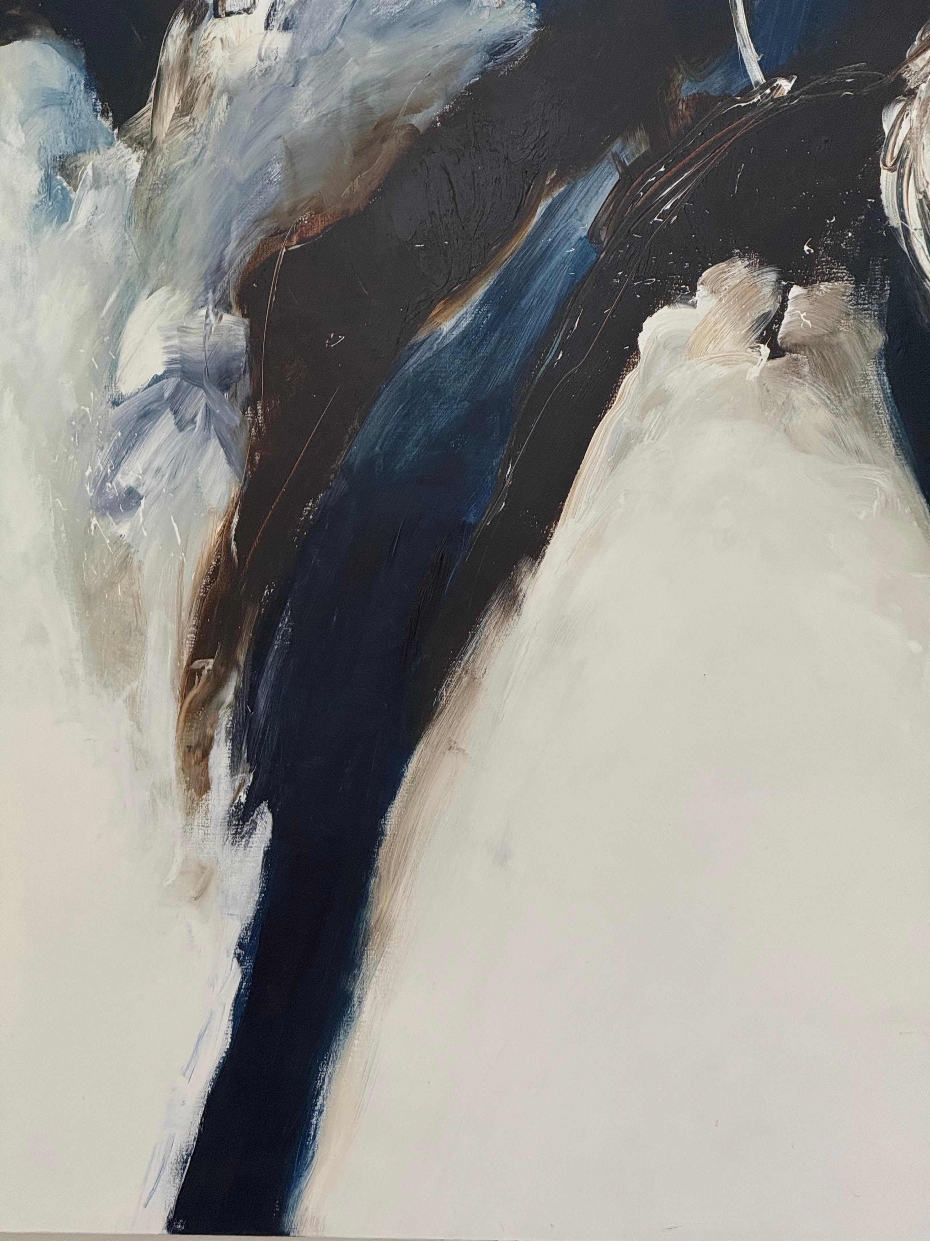 Hand-Painted Pascal Magis, Very Large Abstract Acrylic on Canvas, France, 1999 For Sale