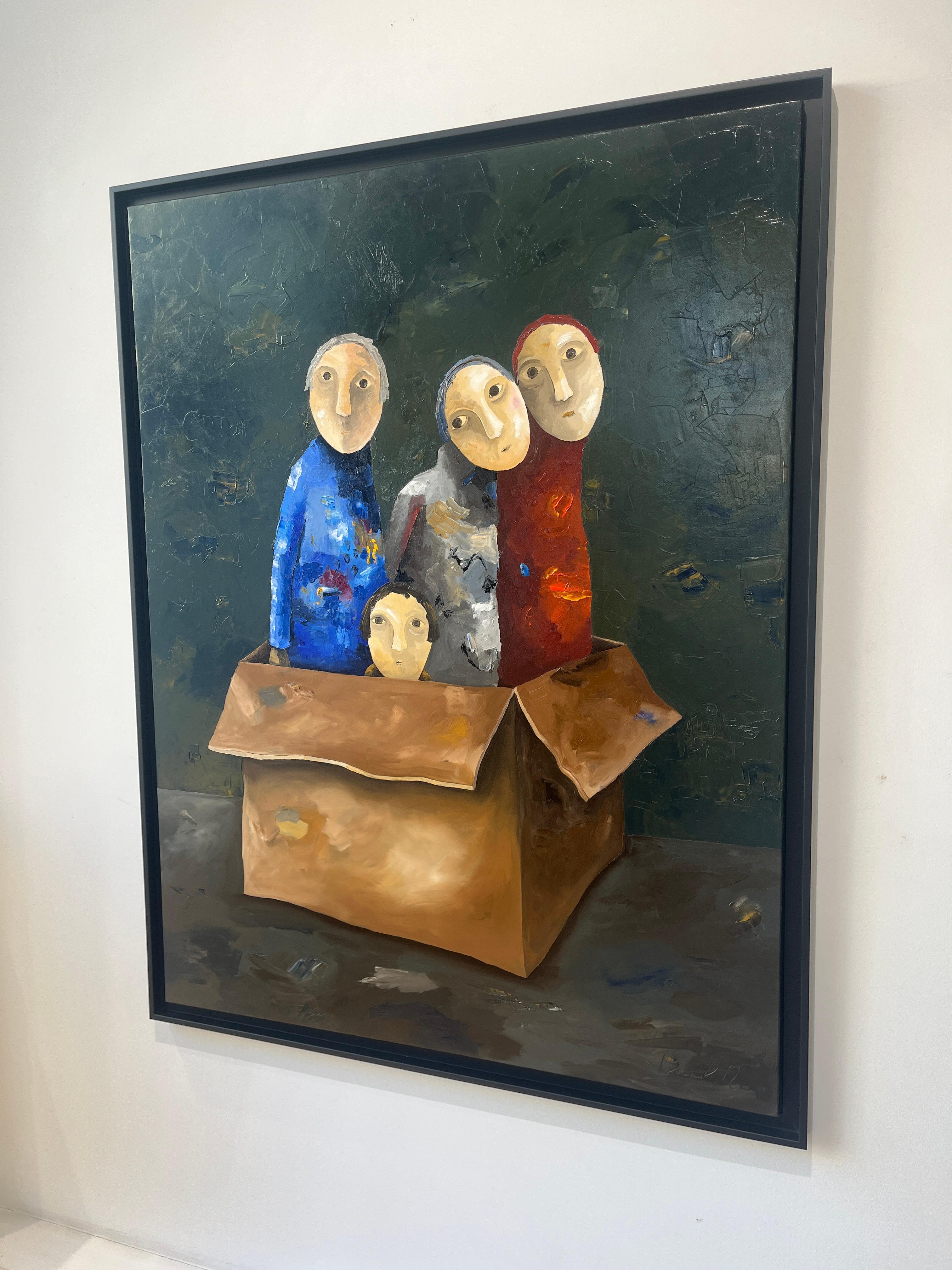 Le grand déballage - Black Landscape Painting by Pascal Marcel