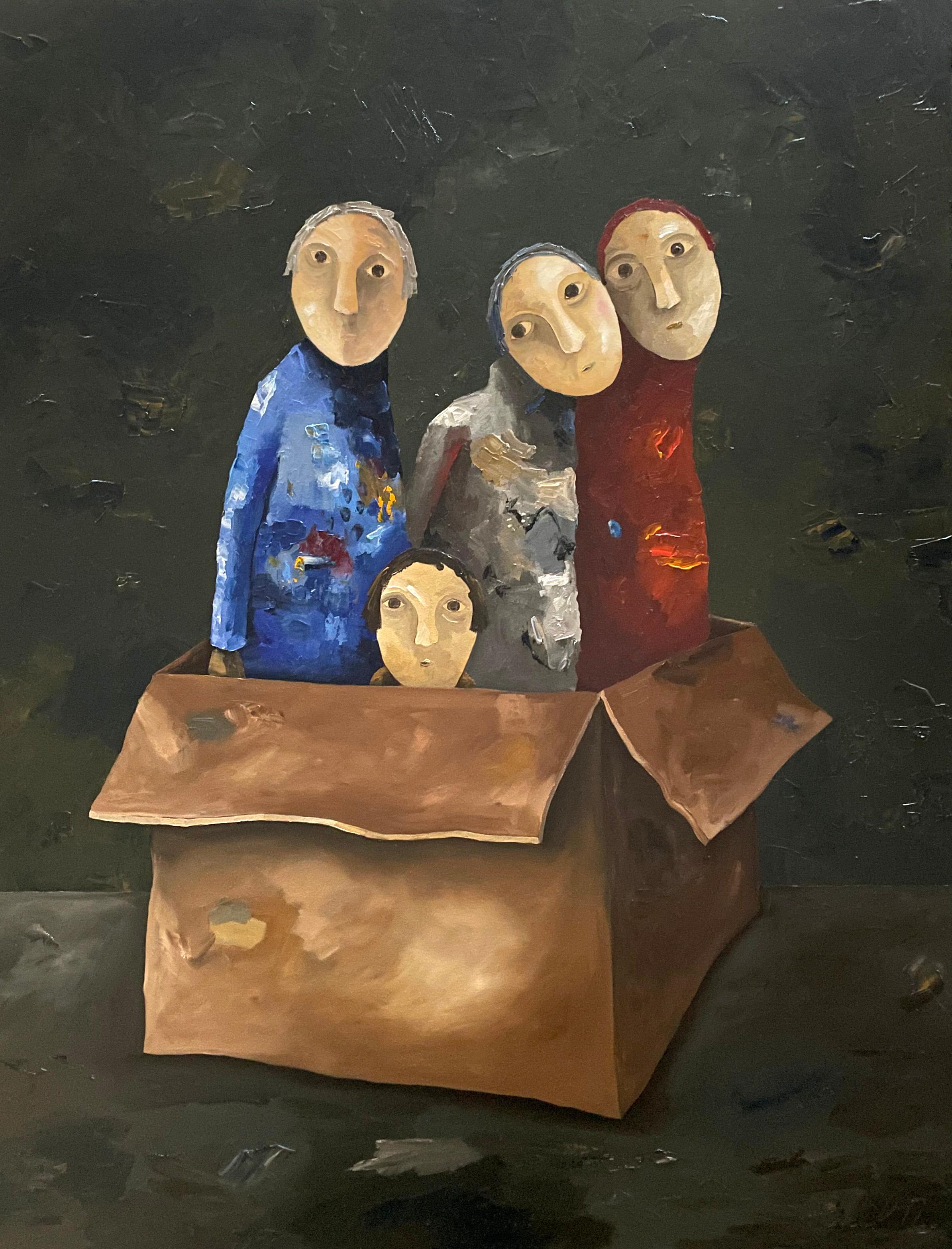 Pascal Marcel Landscape Painting - Le grand déballage