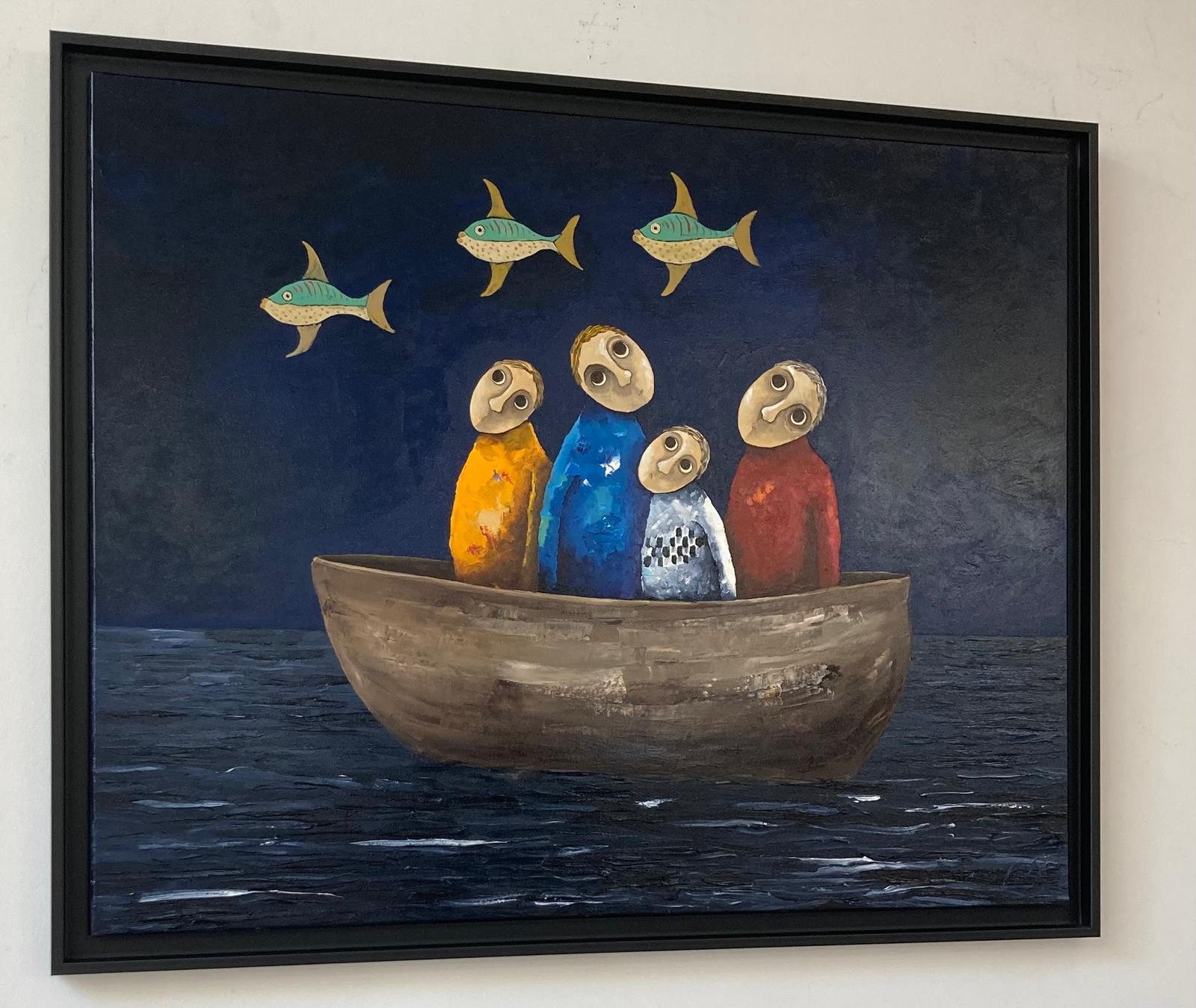 Volant-Poissons (Schwarz), Landscape Painting, von Pascal Marcel