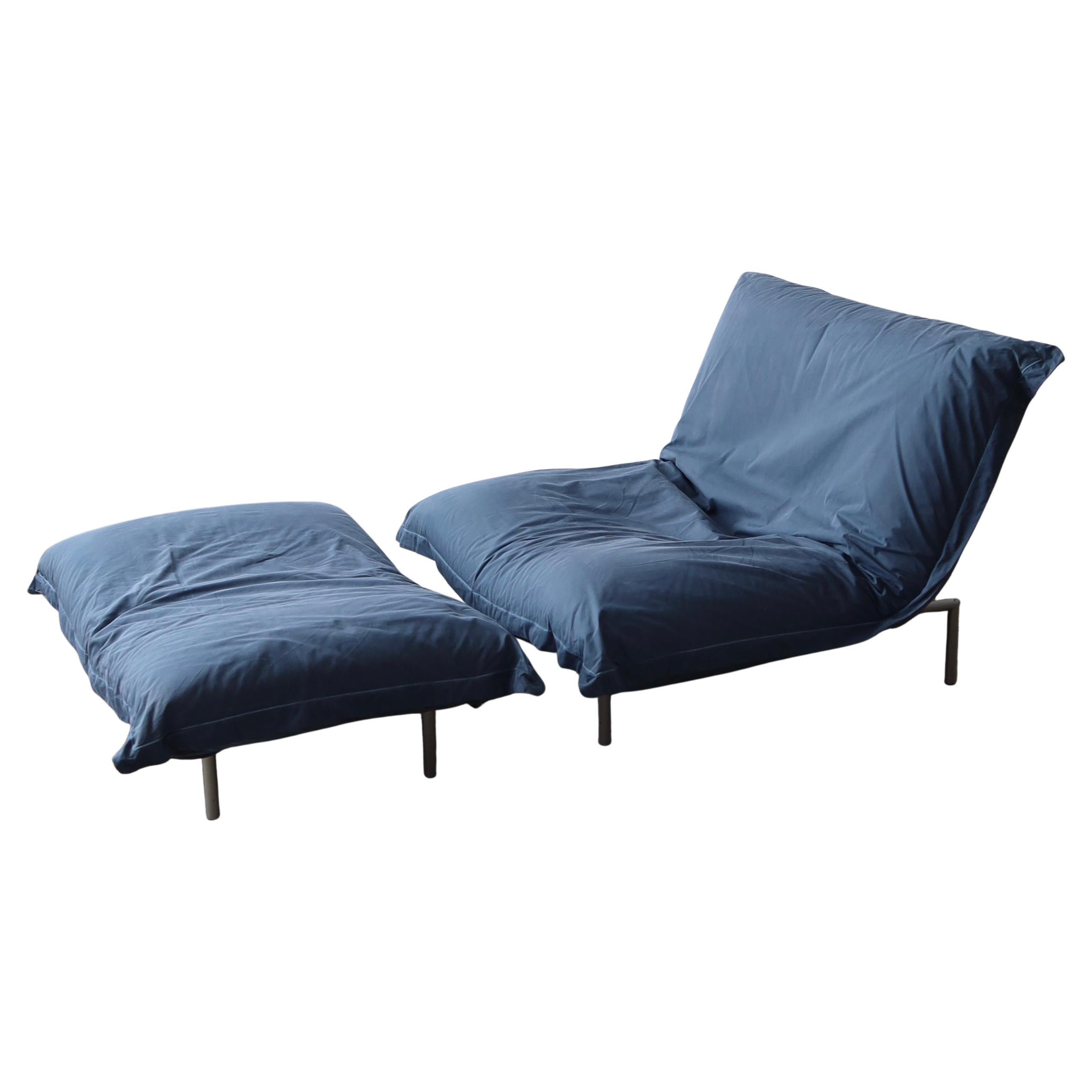 Pascal Mourgue “Calin” Chair + Ottoman For Sale