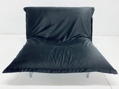 Pascal Mourgue "Calin" Fireside Pillow Chair in Black Velvet for Ligne Roset