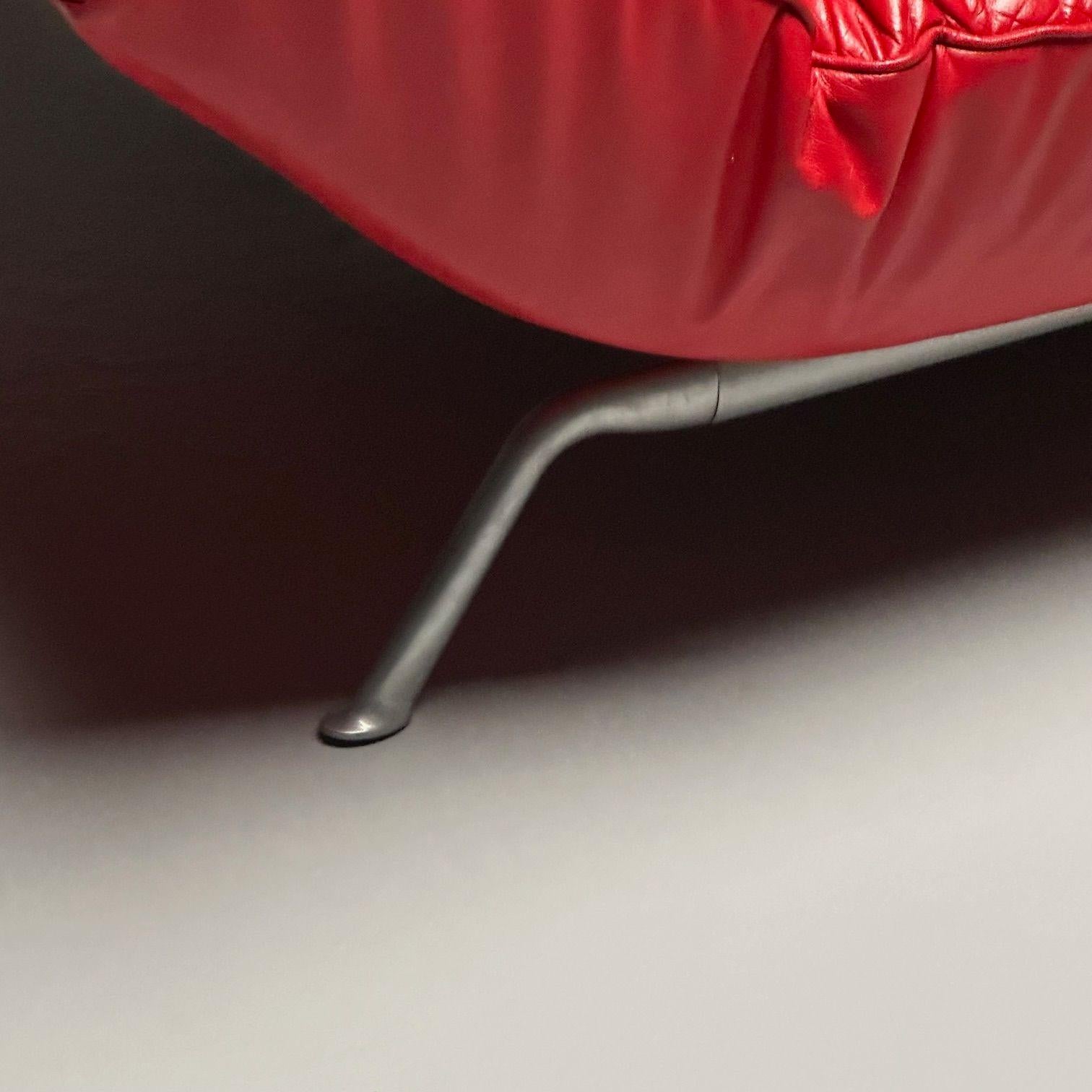 Pascal Mourgue, Ligne Roset, Smala Adjustable Daybed, Sofa, Red Leather, France 3
