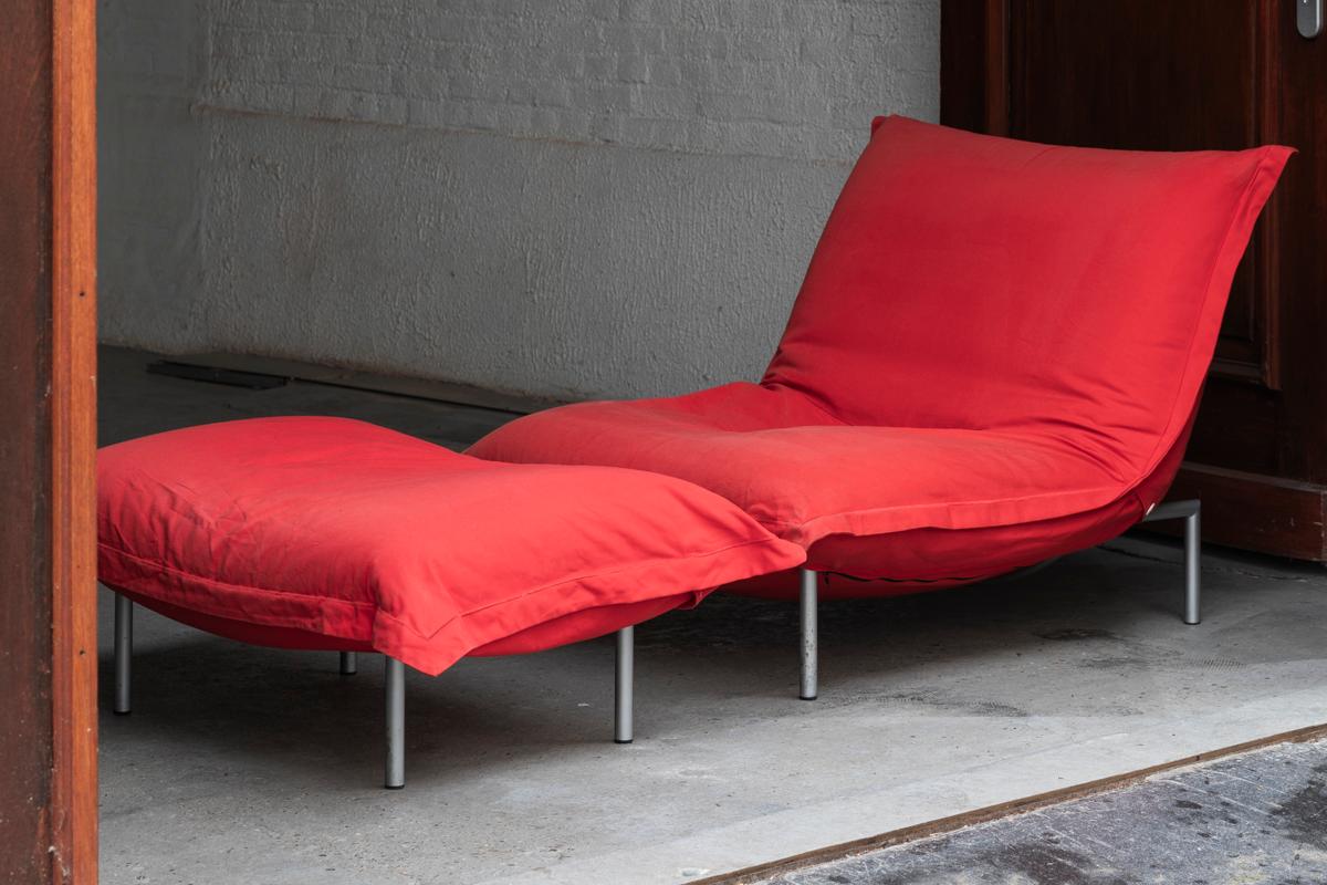 Pascal Mourgue Lounge Chair 'Calin' incl Hocker for Ligne Roset, France, 1990s For Sale 9