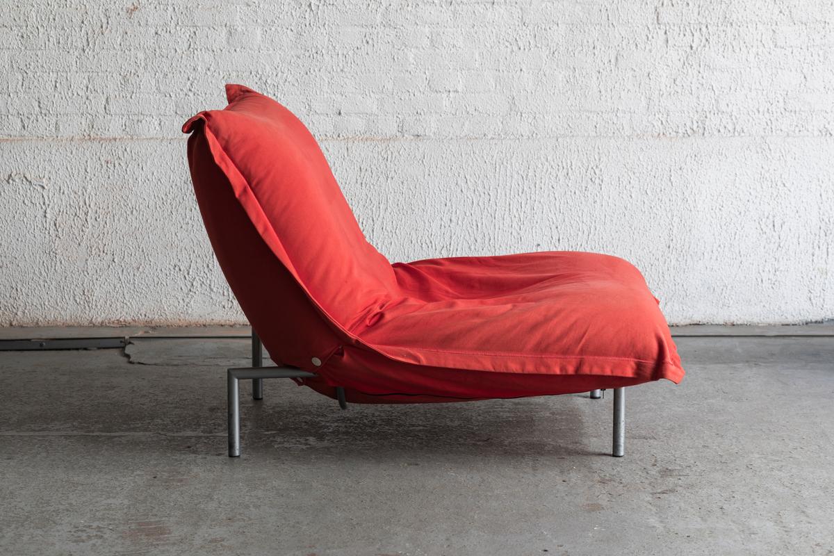 Minimalist Pascal Mourgue Lounge Chair 'Calin' incl Hocker for Ligne Roset, France, 1990s For Sale