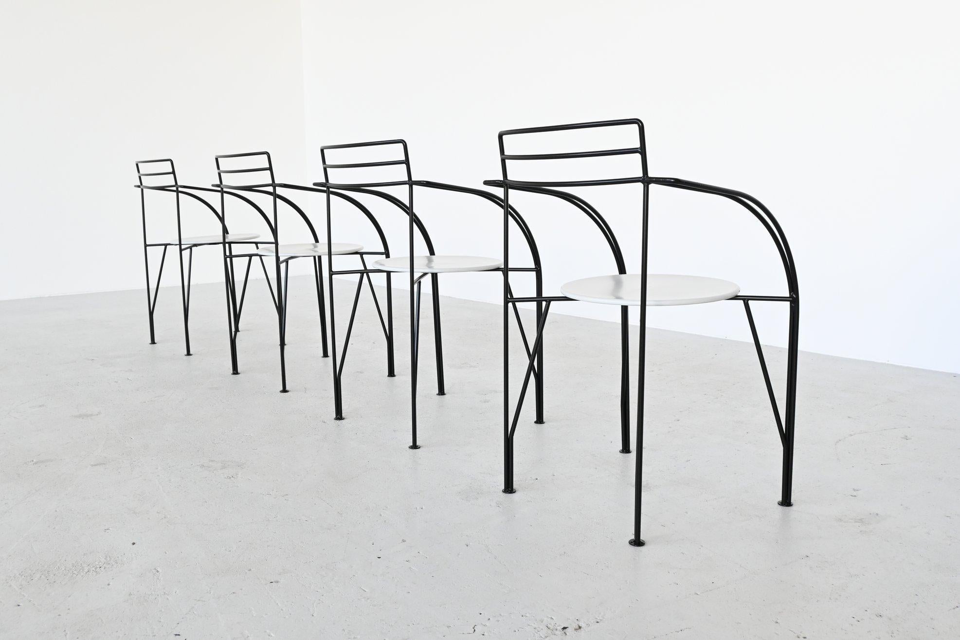 French Pascal Mourgue Silver Moon Dining Chairs Fermob, France, 1985