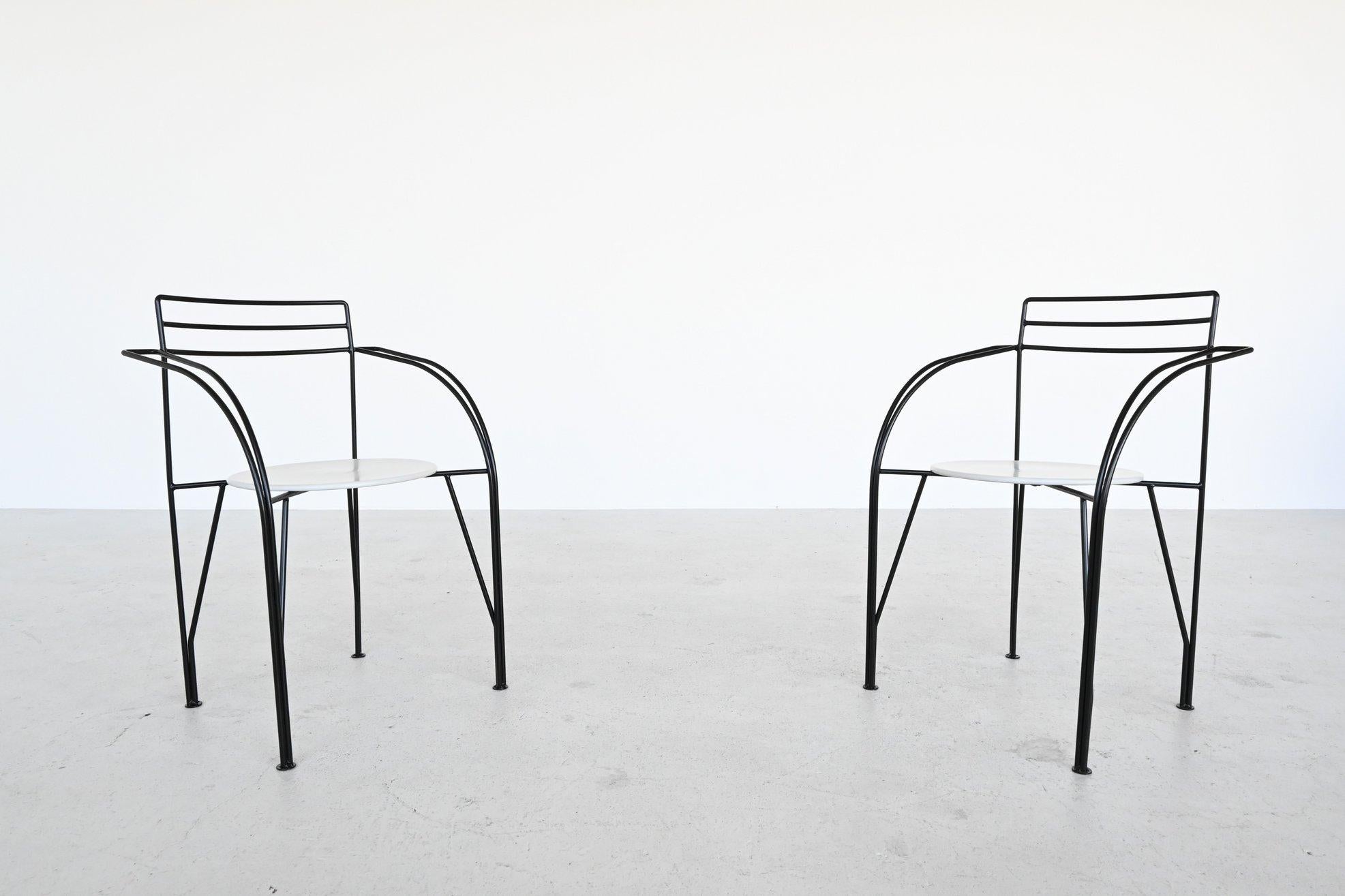Late 20th Century Pascal Mourgue Silver Moon Dining Chairs Fermob, France, 1985