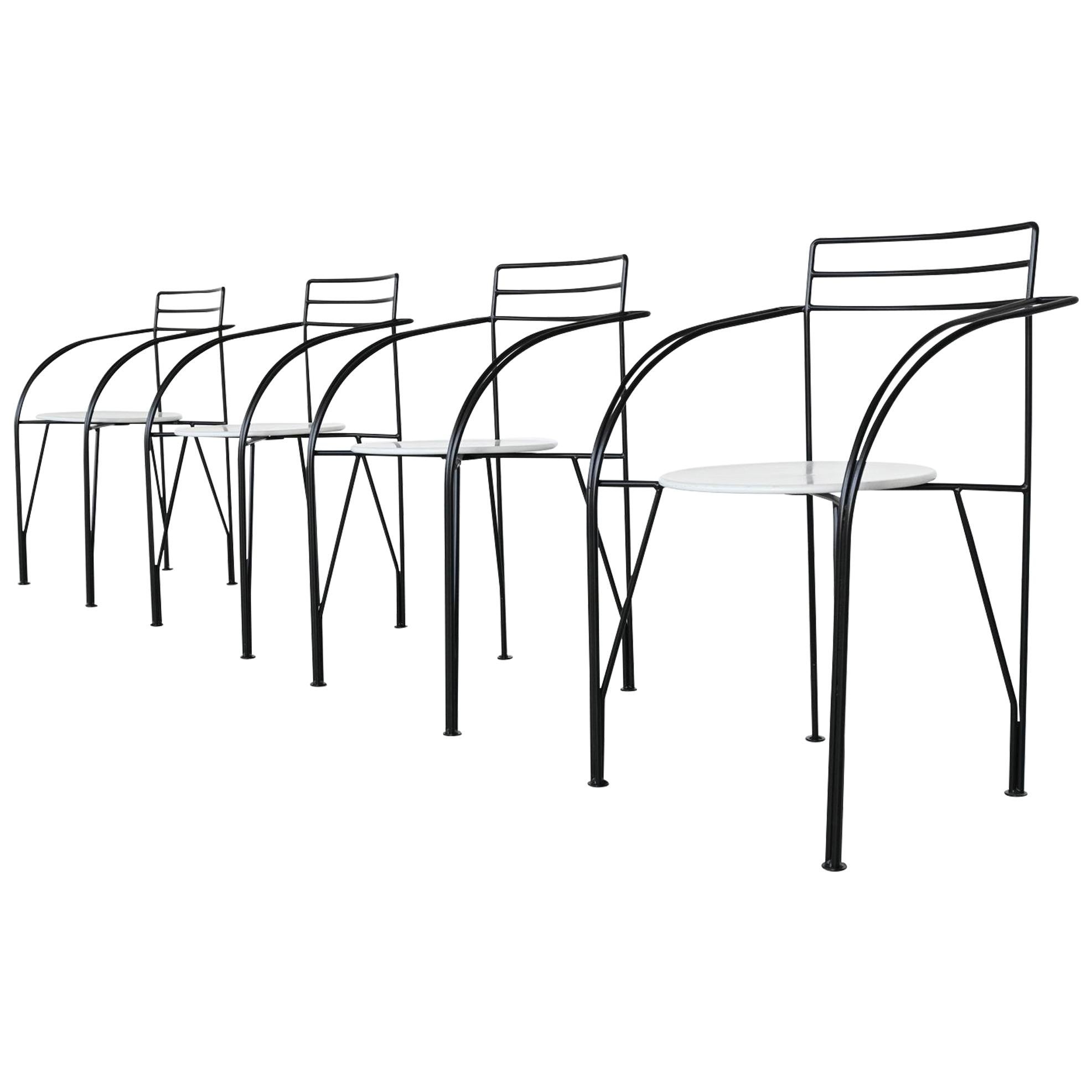 Pascal Mourgue Silver Moon Dining Chairs Fermob, France, 1985
