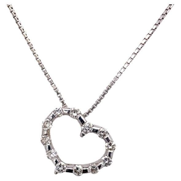 Pascal of France Heart Pendant with 0.35ct Diamond in 18ct White Gold For Sale