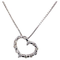 Vintage Pascal of France Heart Pendant with 0.35ct Diamond in 18ct White Gold