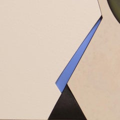 Earth tone and blue, 3D mural sculpture, mid century, Blue Motion