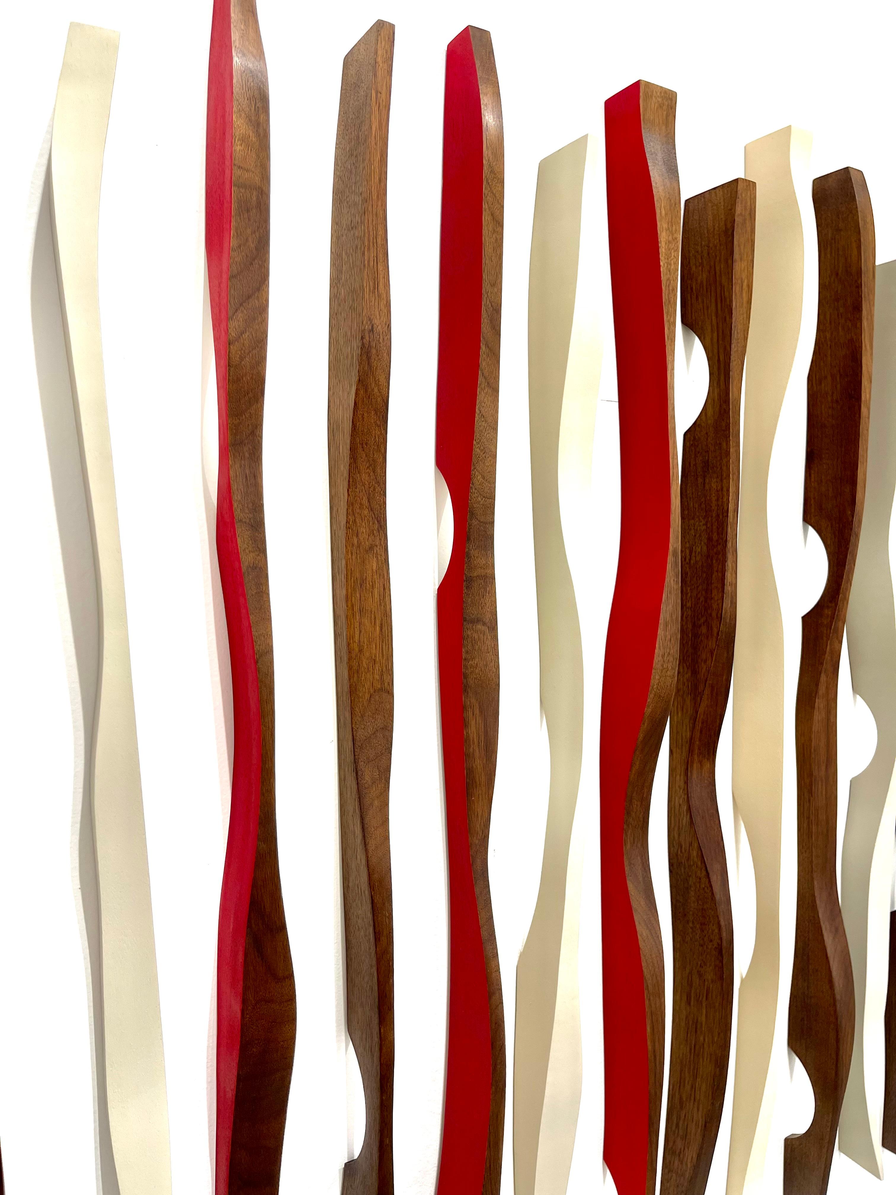 ORIGINES - RED ON ME 3 - Abstract Sculpture Marrone di Pascal Pierme