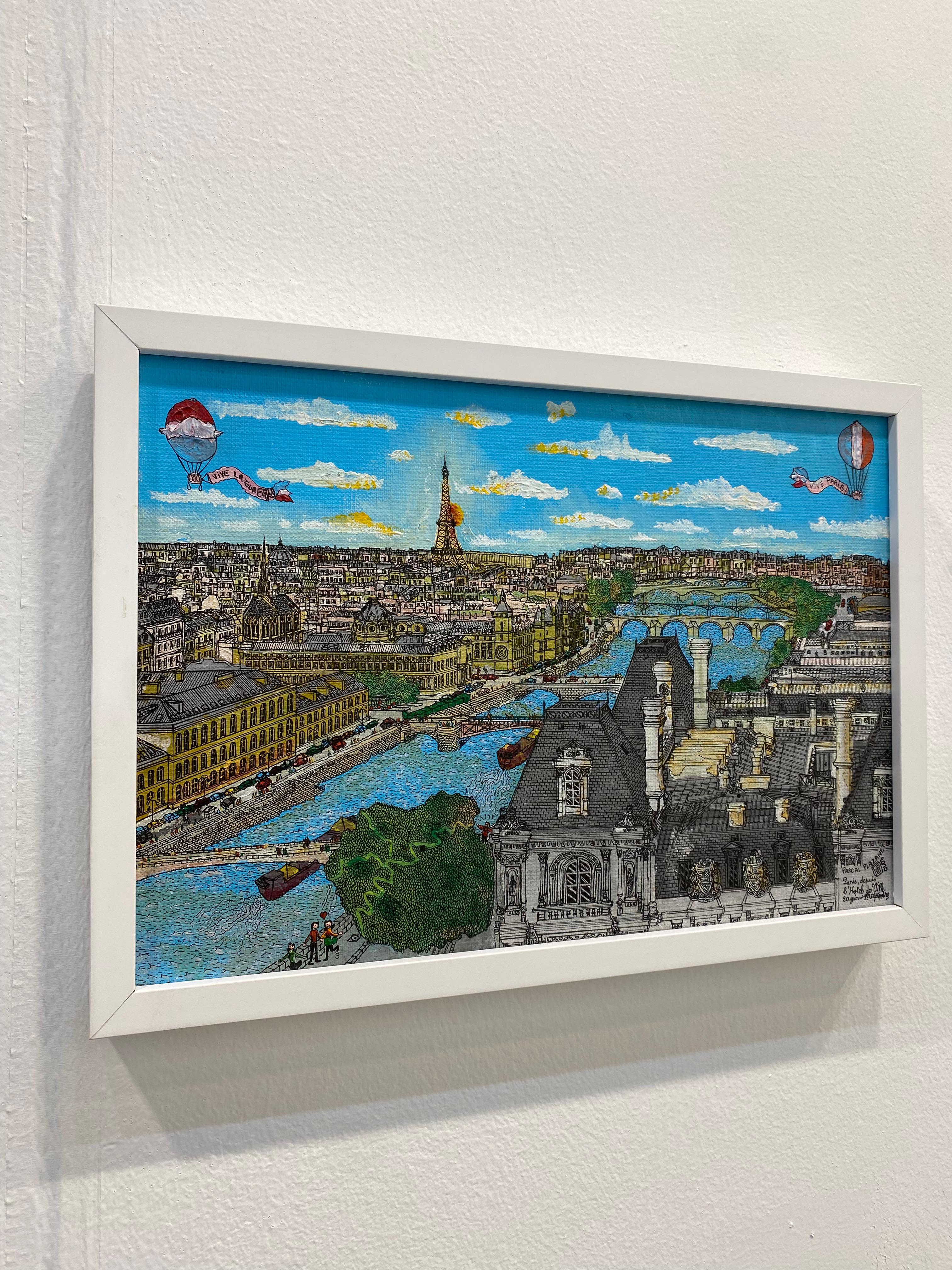French Contemporary Art by Pascal Plazanet - Paris depuis l’Hotel de Ville For Sale 2