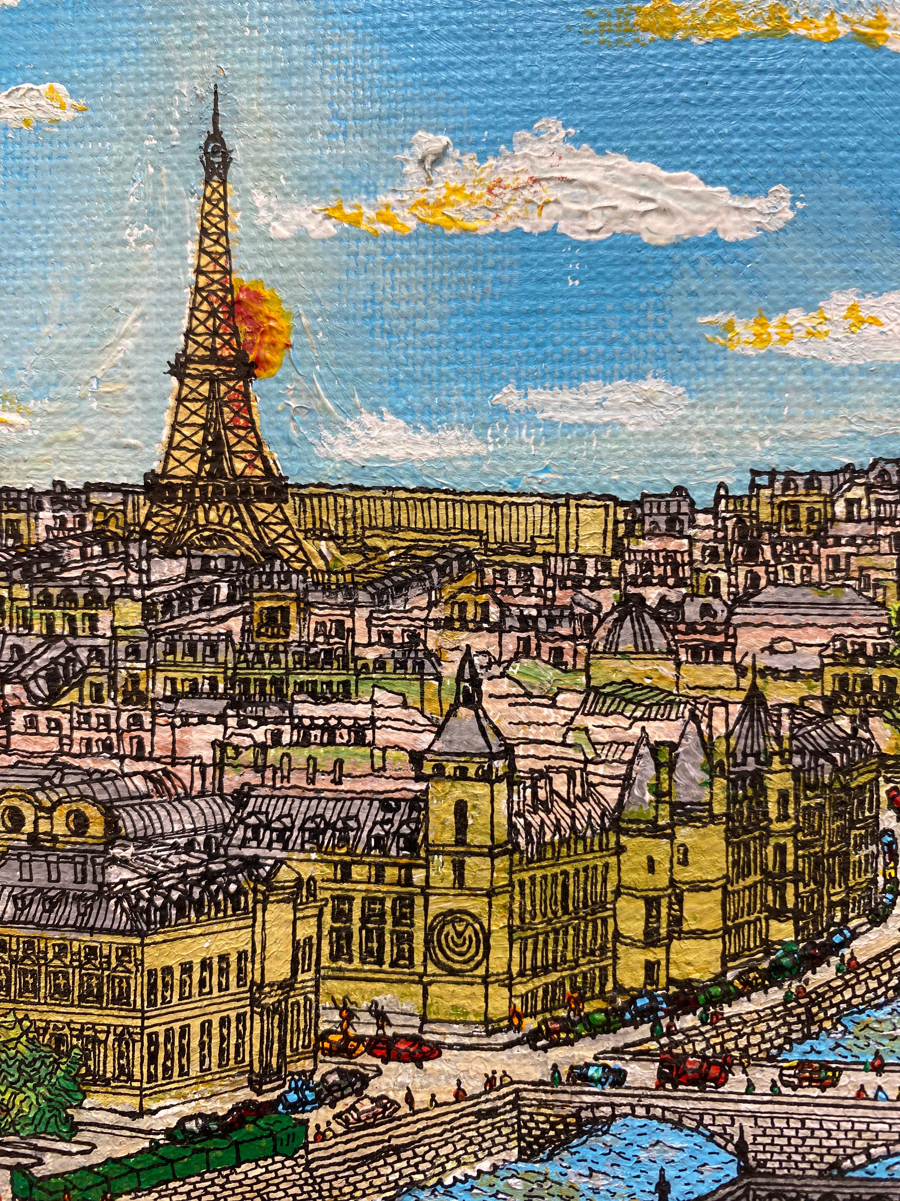 French Contemporary Art by Pascal Plazanet - Paris depuis l’Hotel de Ville For Sale 7