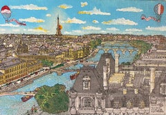 Used French Contemporary Art by Pascal Plazanet - Paris depuis l’Hotel de Ville 