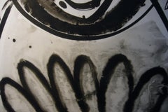 Astratto in bianco e nero 1, gouache su carta incollata su tela, 70x100 cm.