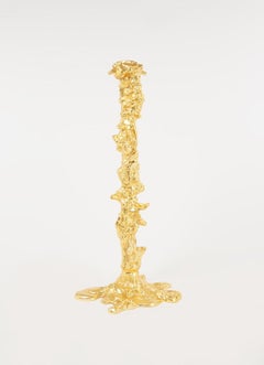 Pascal Smelik, Drip Candlestick 'L' Brass Plated for Pols Potten, Dutch Design