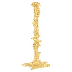 Pascal Smelik, Drip Candlestick 'L' Brass Plated for Pols Potten, Dutch Design