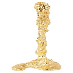 Pascal Smelik, Drip Candlestick 'M' Brass Plated for Pols Potten, Dutch Design
